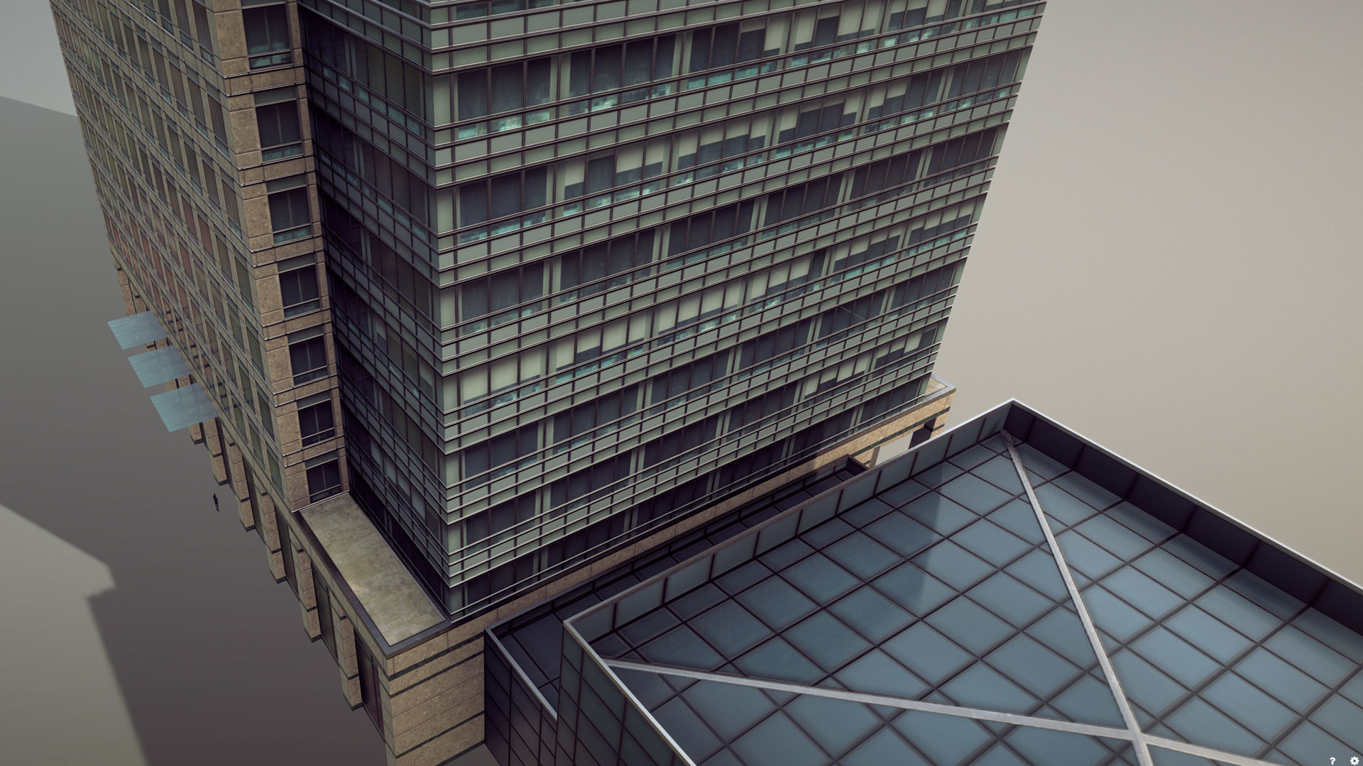 London 40 Bank Street Low-poly 3D model_10