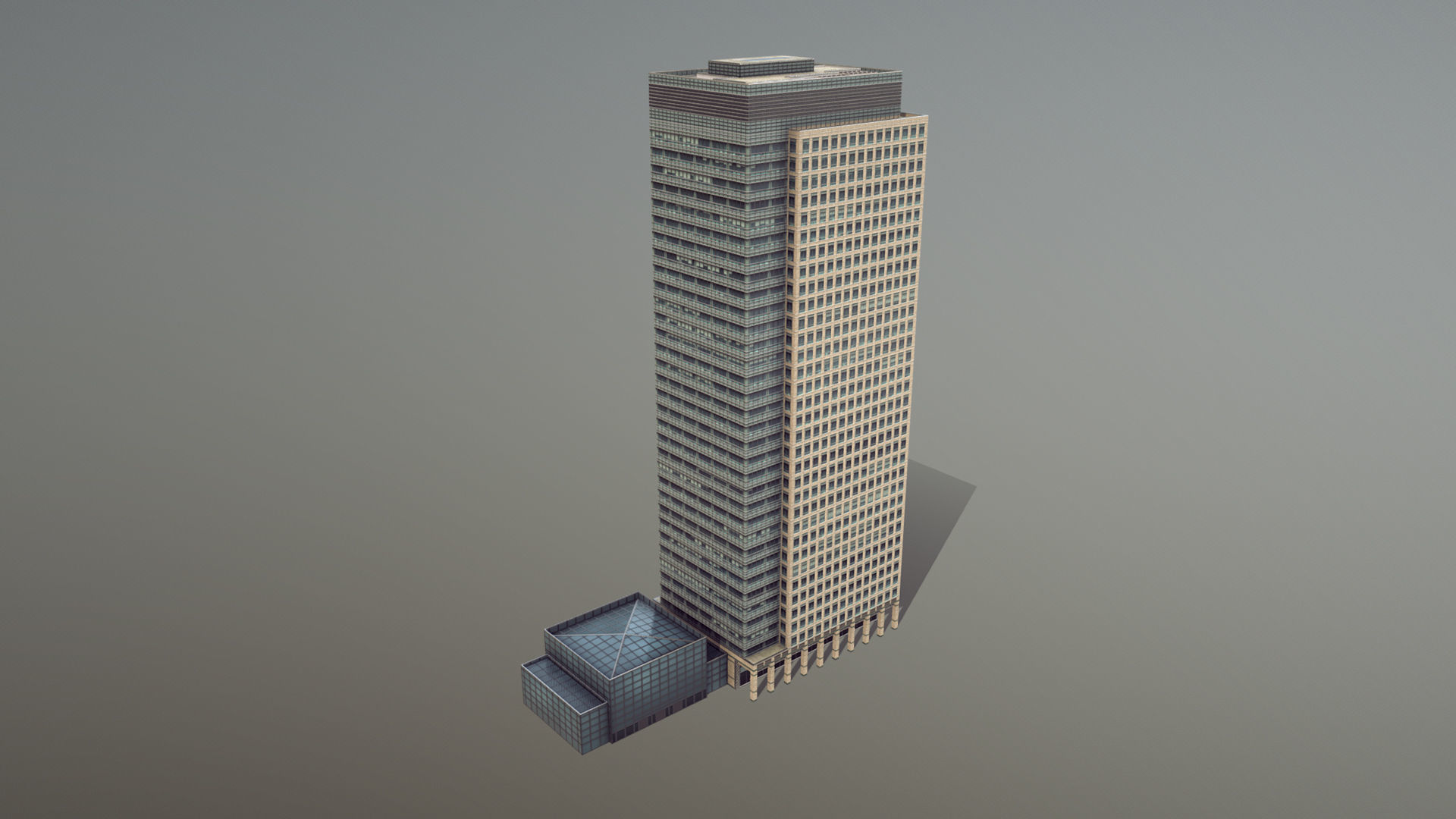 London 40 Bank Street Low-poly 3D model_8