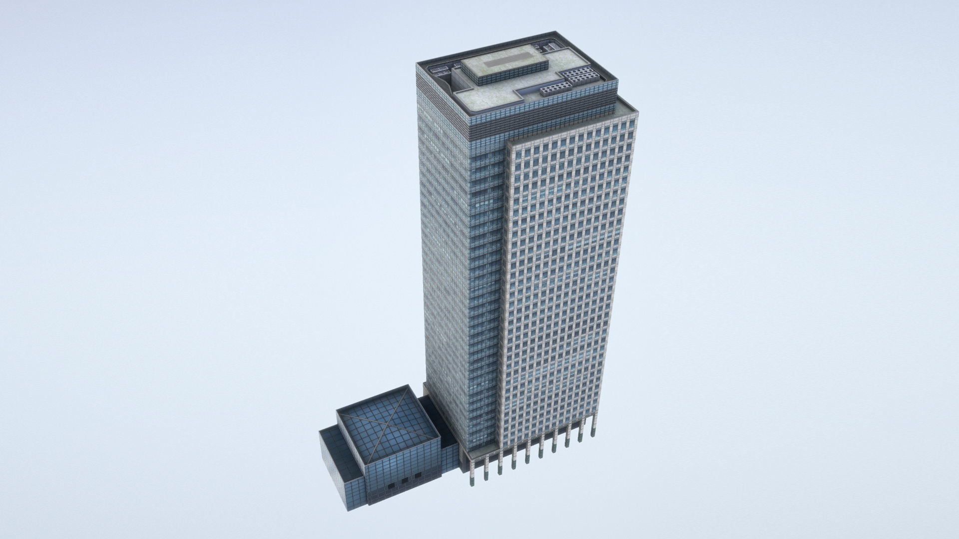 London 40 Bank Street Low-poly 3D model_17