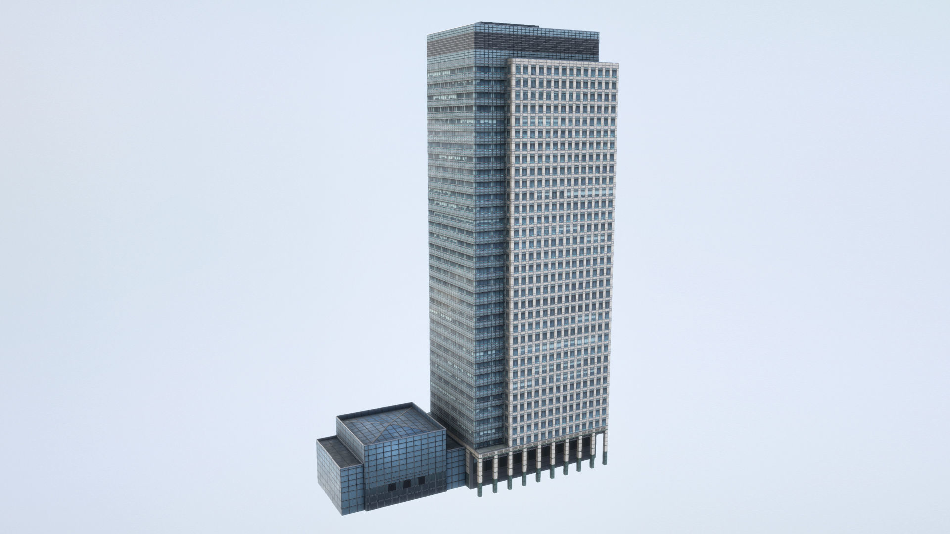 London 40 Bank Street Low-poly 3D model_18