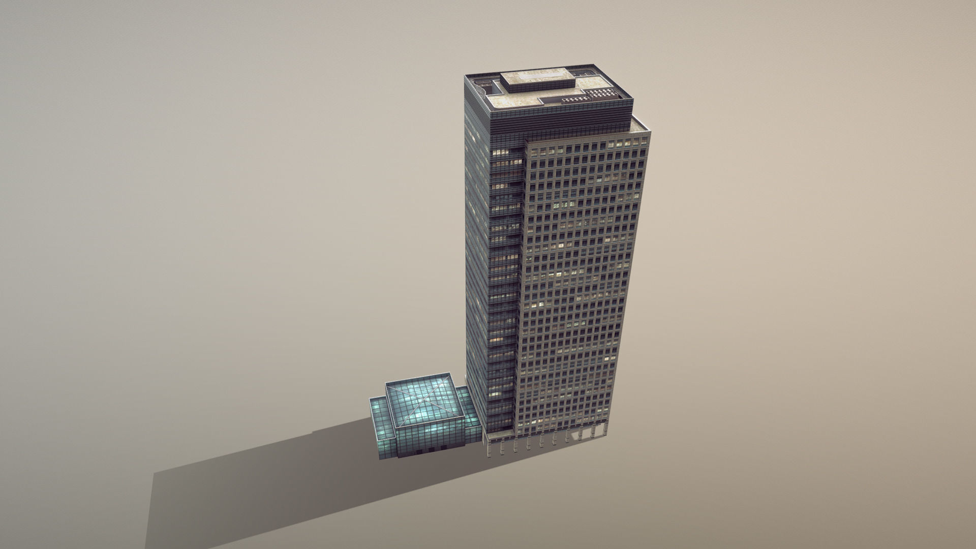 London 40 Bank Street Low-poly 3D model_4