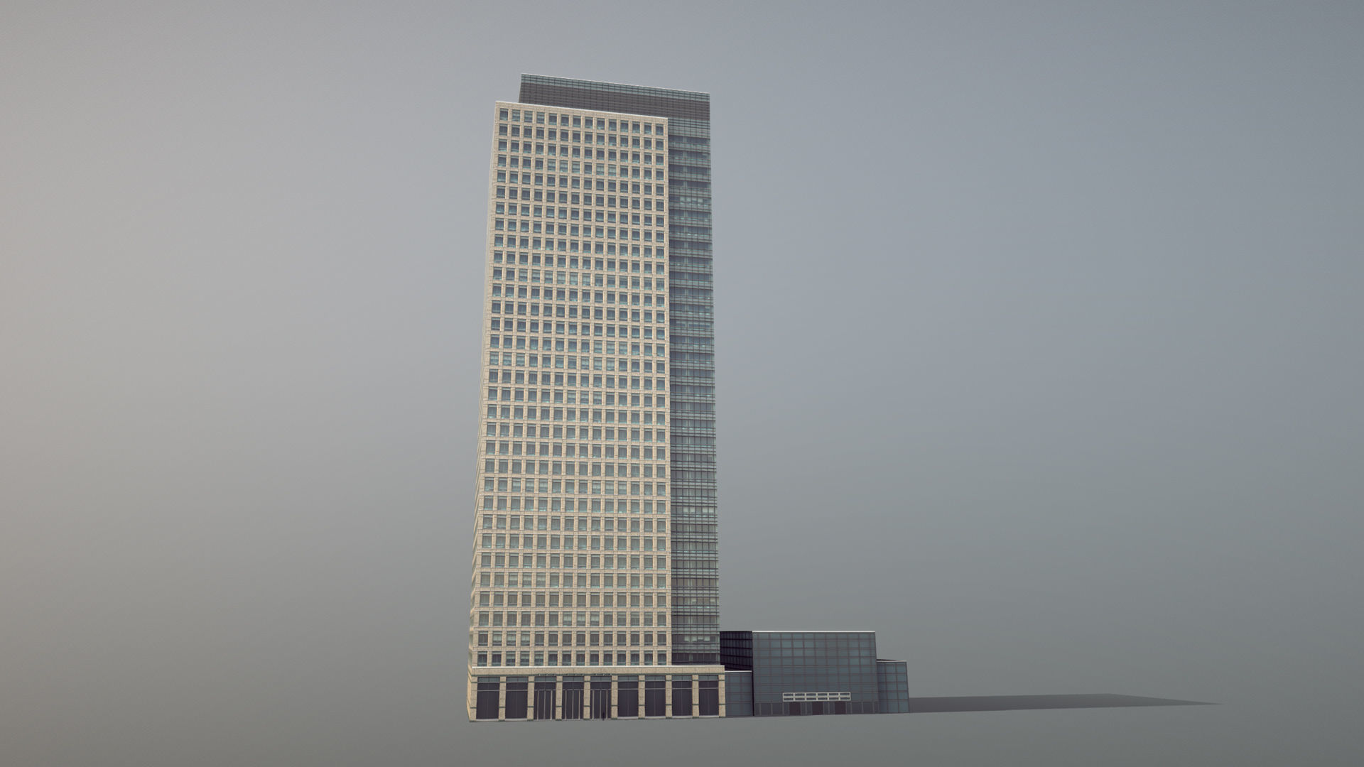 London 40 Bank Street Low-poly 3D model_7