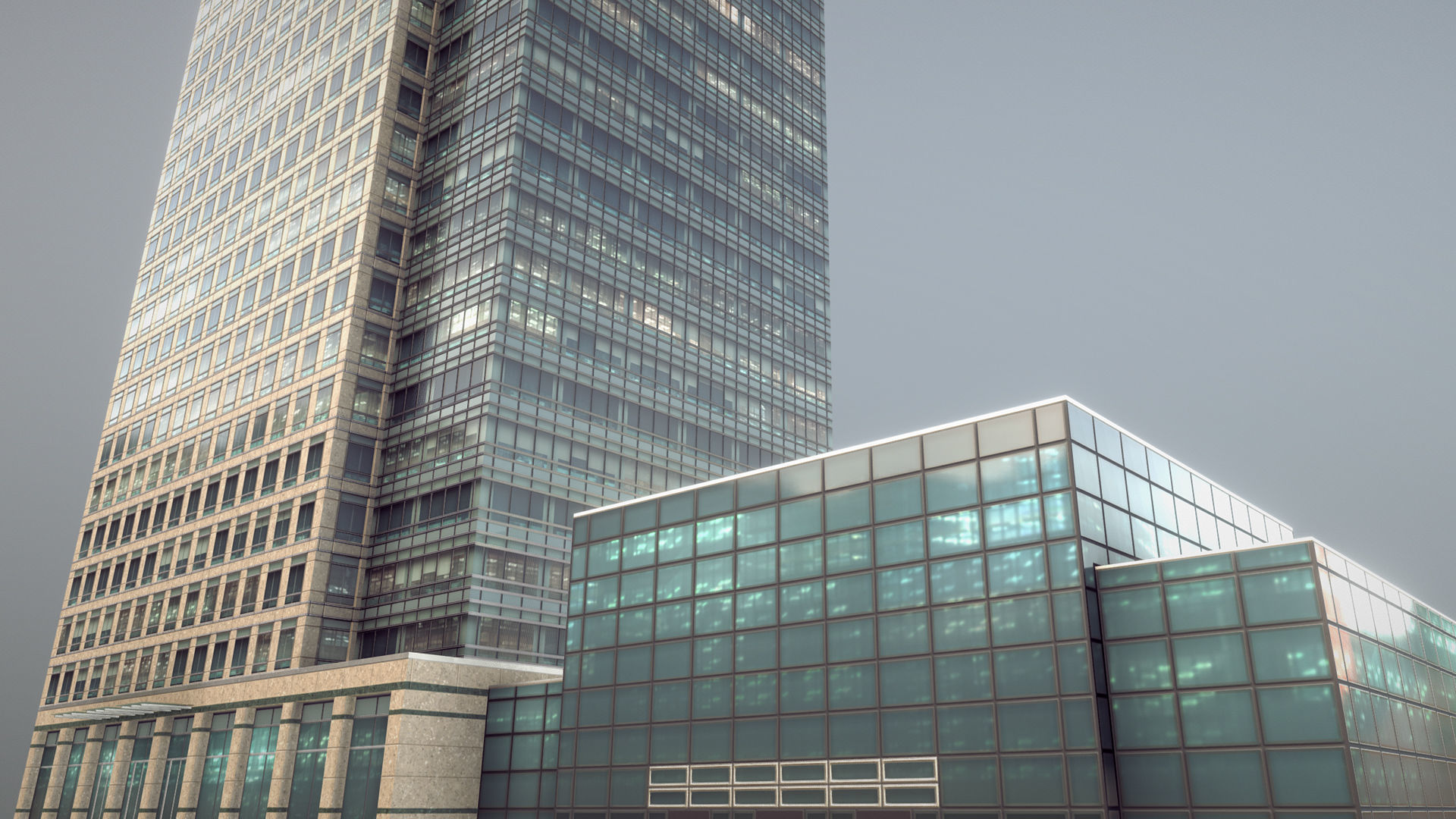 London 40 Bank Street Low-poly 3D model_14