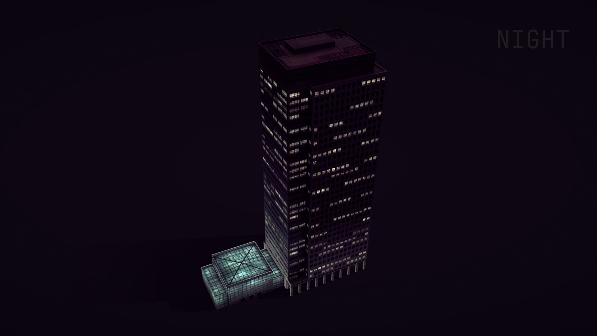 London 40 Bank Street Low-poly 3D model_20