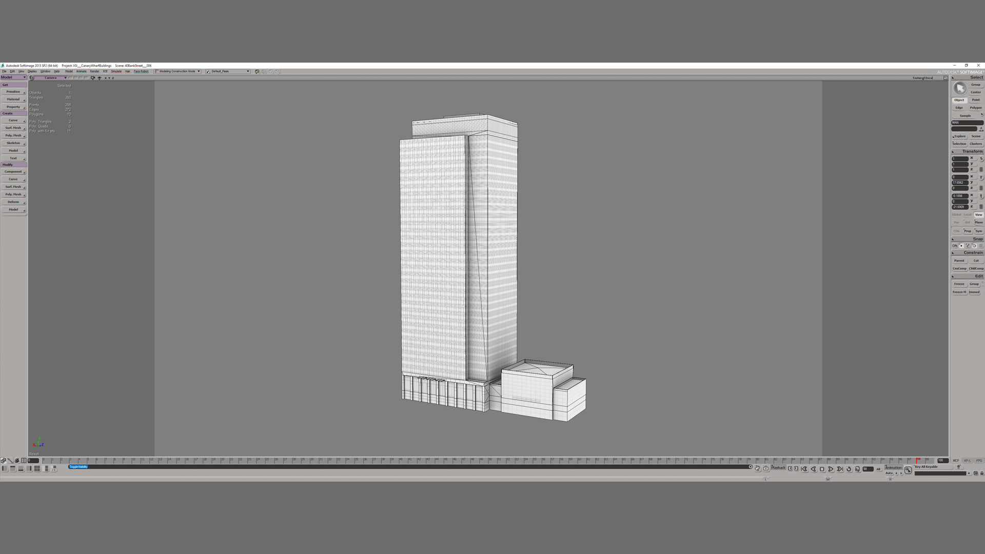 London 40 Bank Street Low-poly 3D model_28