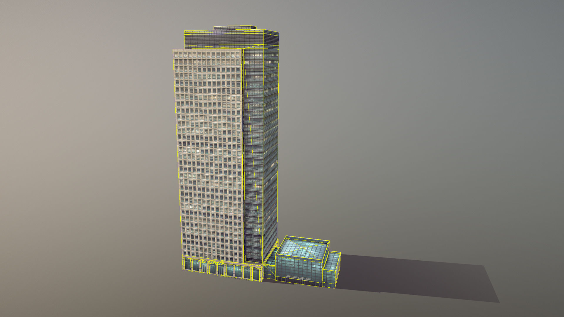 London 40 Bank Street Low-poly 3D model_22