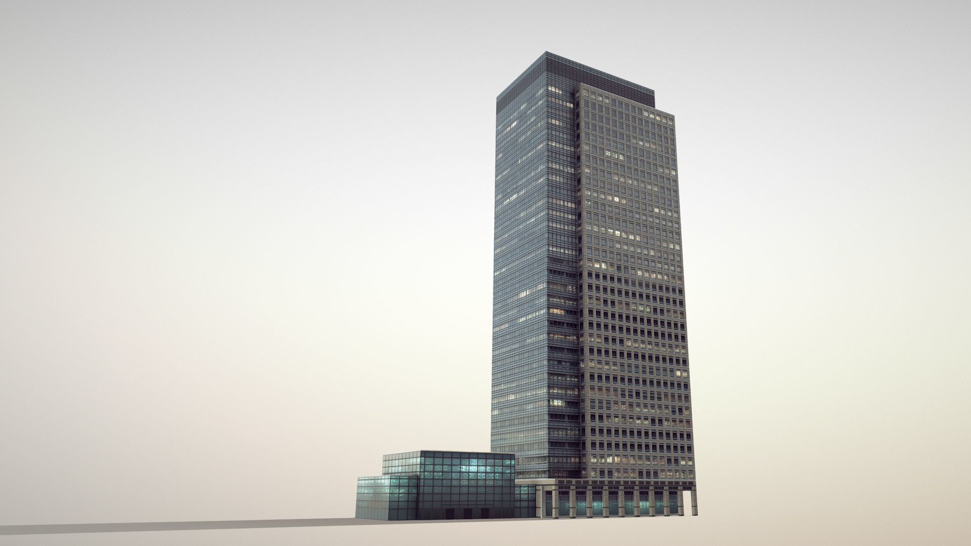 London 40 Bank Street Low-poly 3D model_3