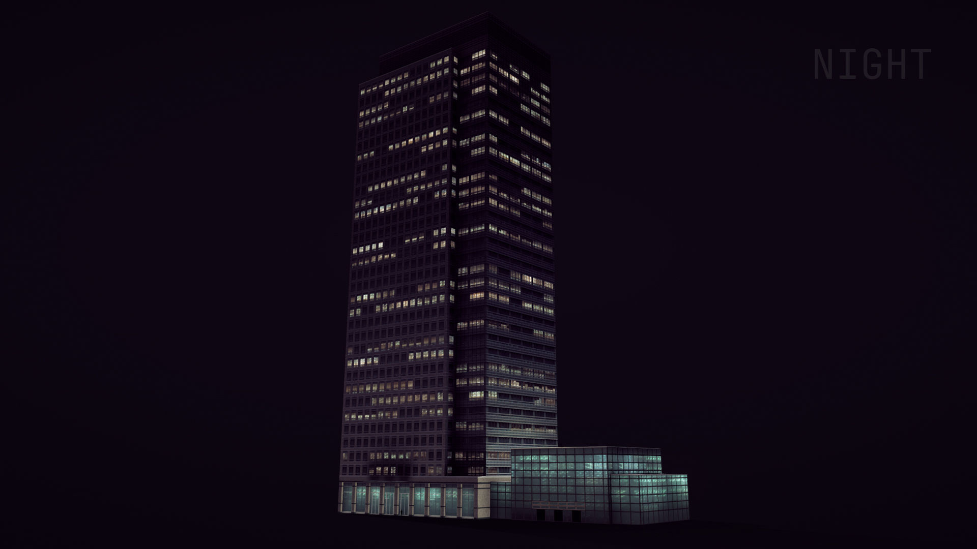 London 40 Bank Street Low-poly 3D model_19