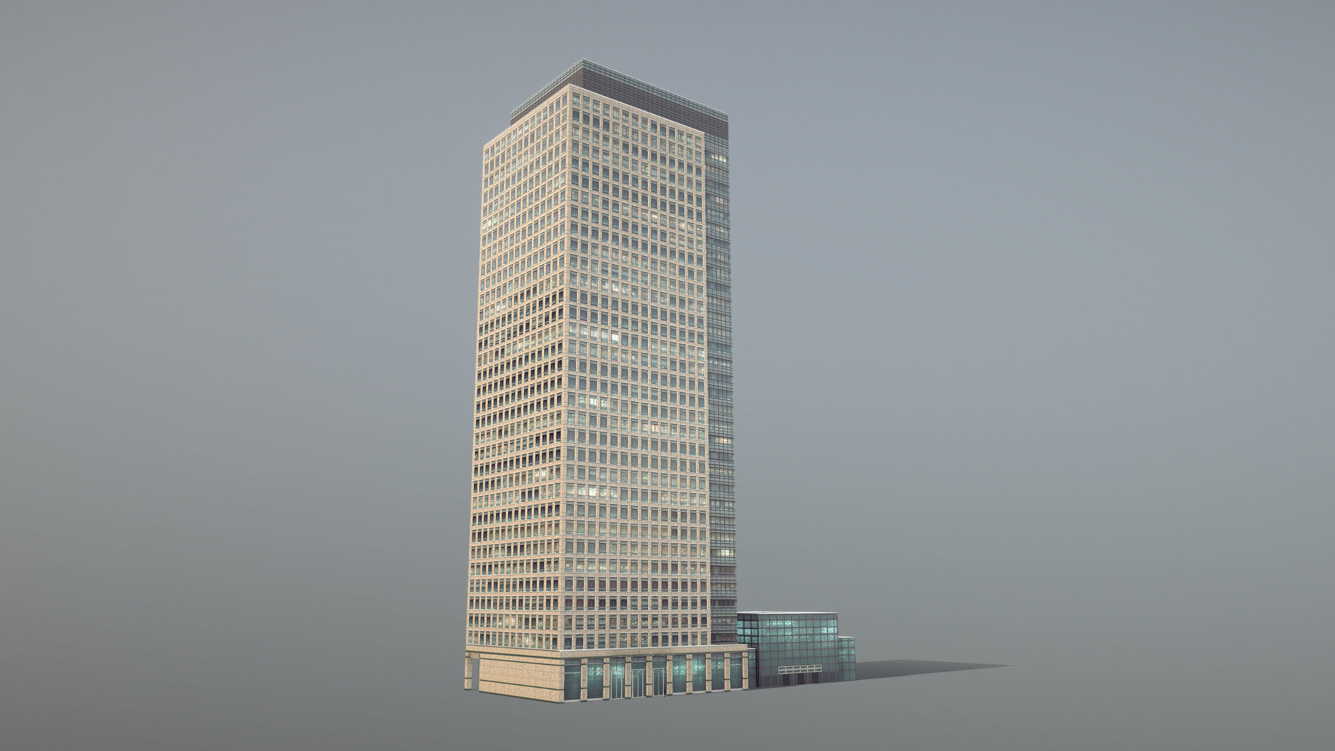 London 40 Bank Street Low-poly 3D model_2