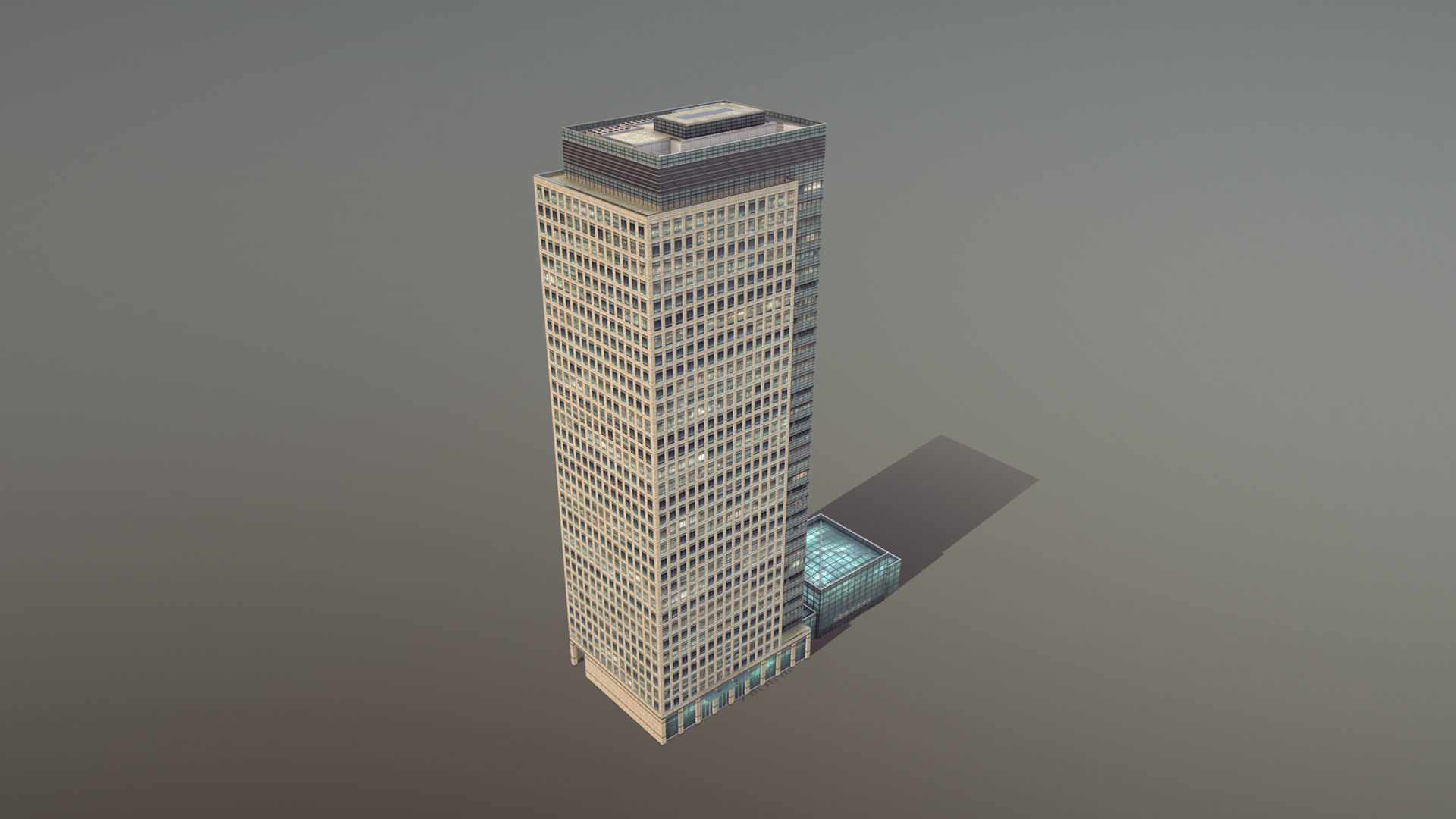 London 40 Bank Street Low-poly 3D model_6