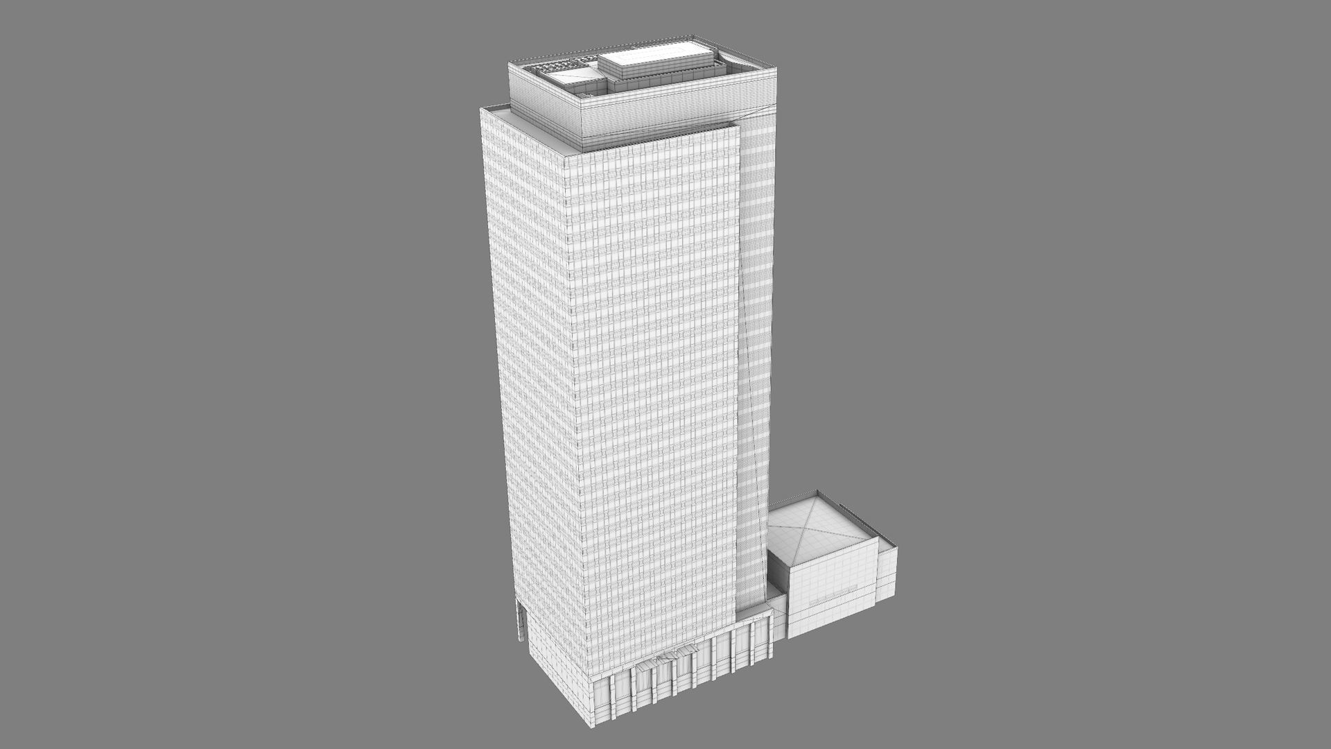 London 40 Bank Street Low-poly 3D model_26