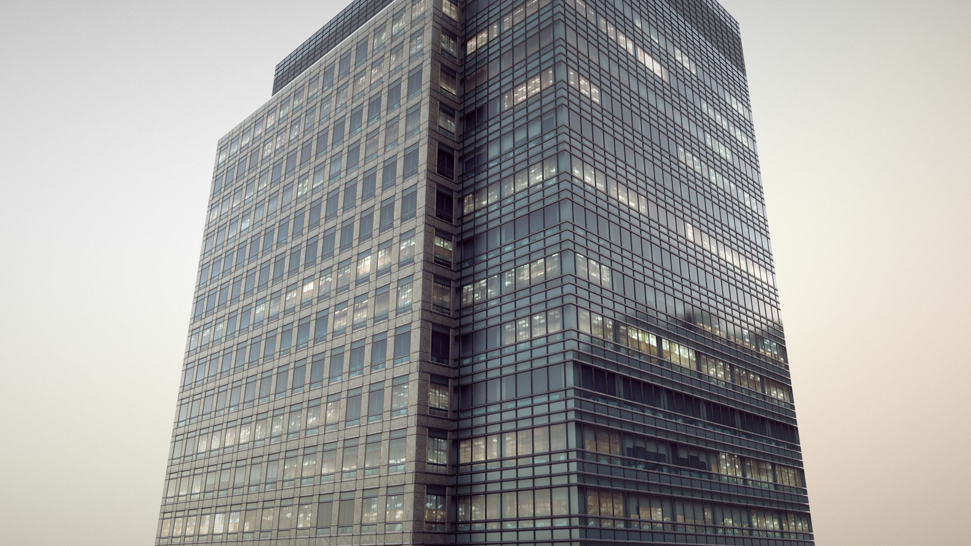 London 40 Bank Street Low-poly 3D model_1