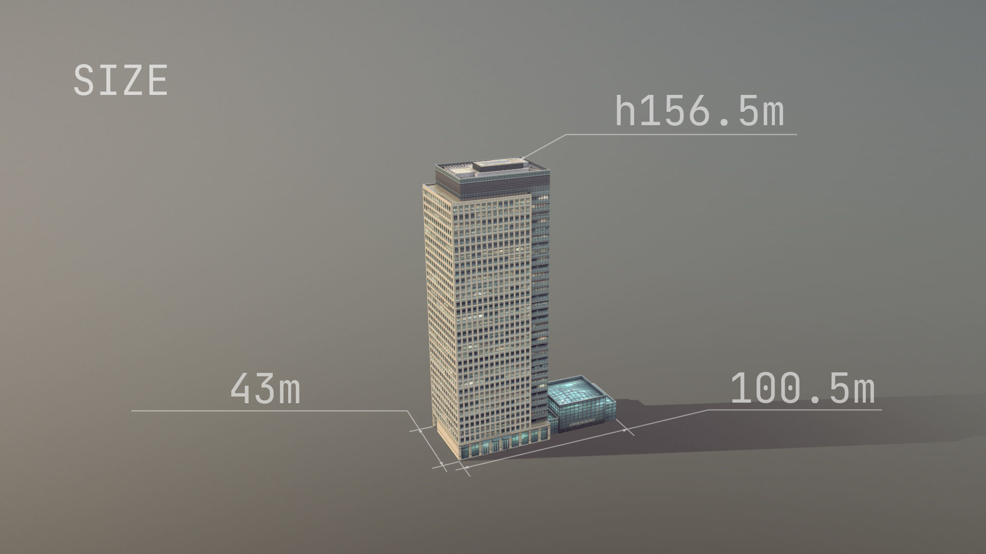London 40 Bank Street Low-poly 3D model_15