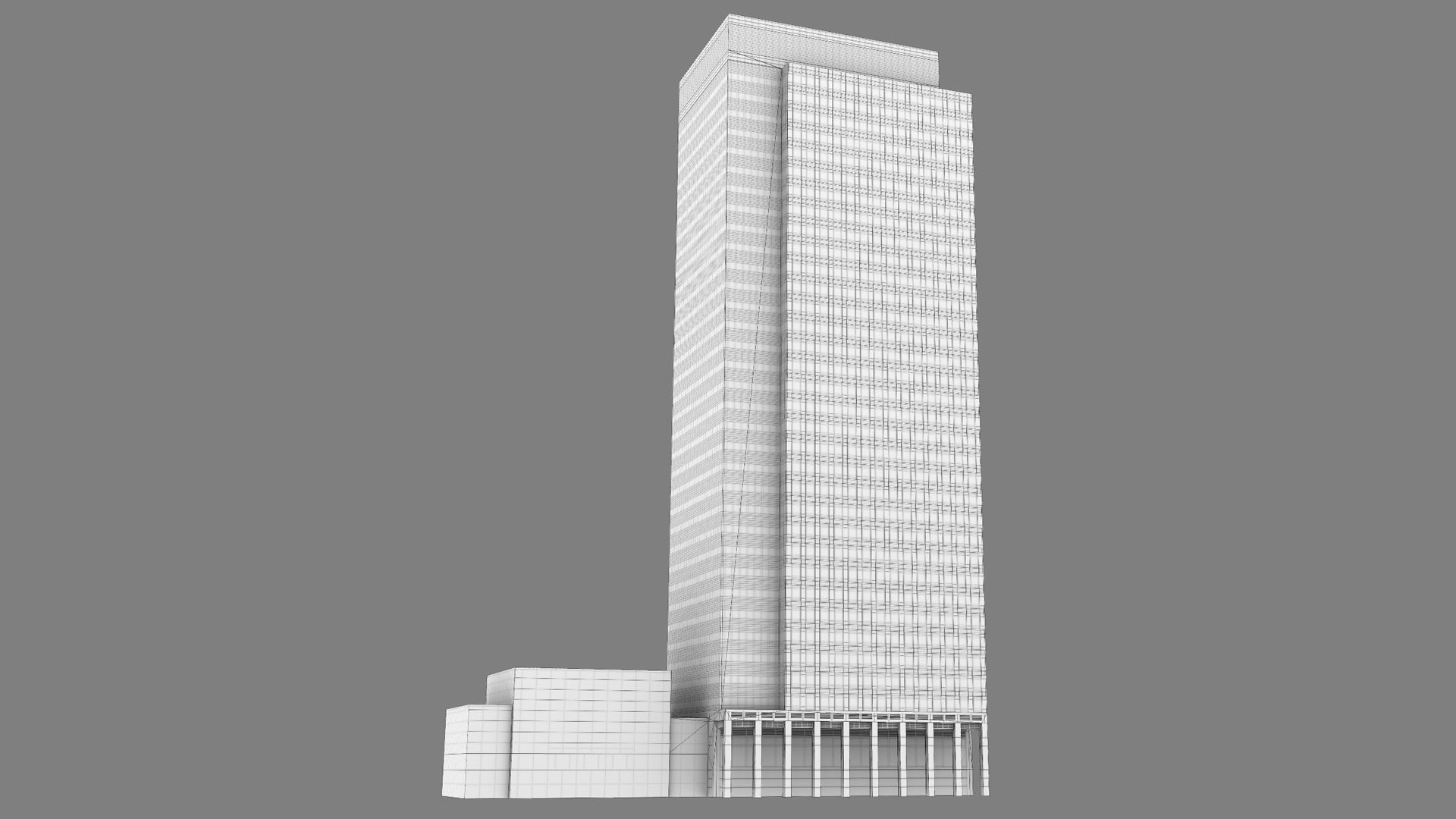 London 40 Bank Street Low-poly 3D model_25