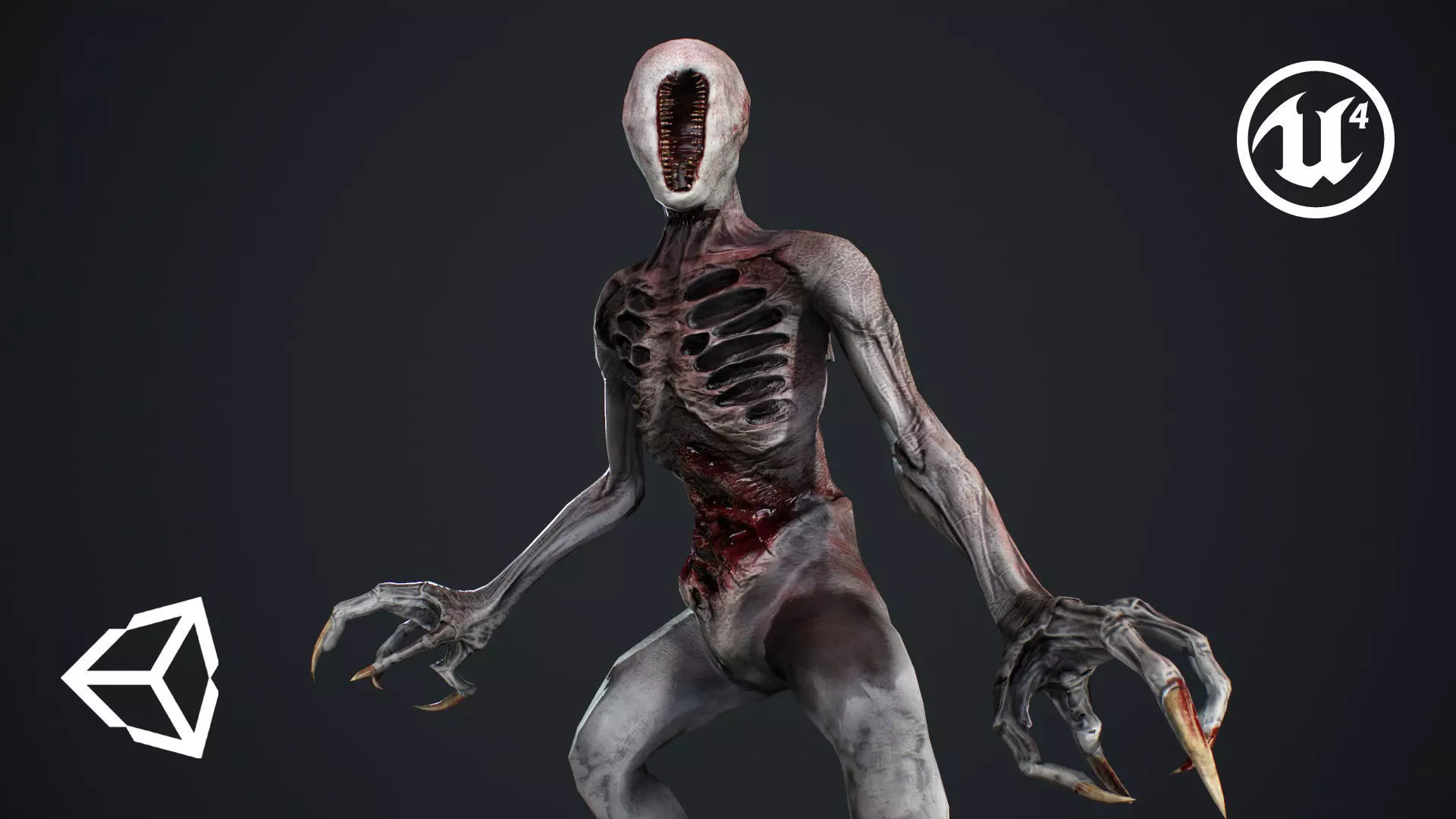 Mutant 2 alien creature Low-poly 3D model