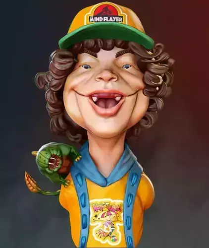 Dustin With his Pet - Bust Stranger things 3D print model