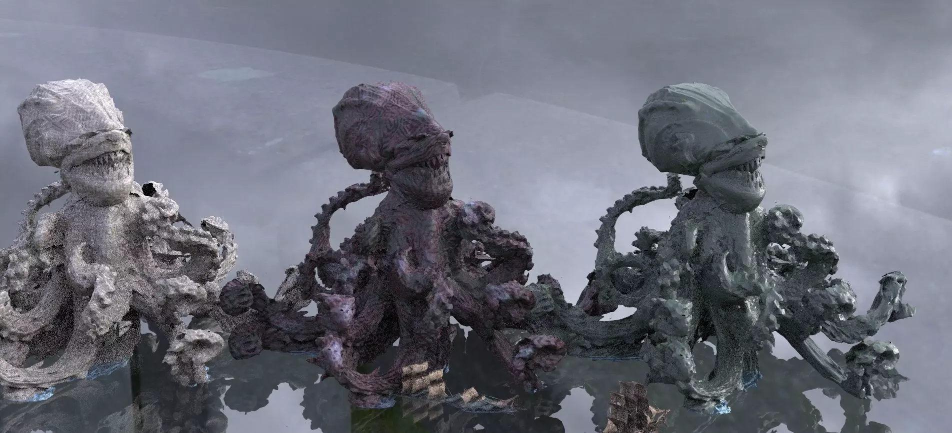 Kraken Sea monster Stylized model 3D model_0