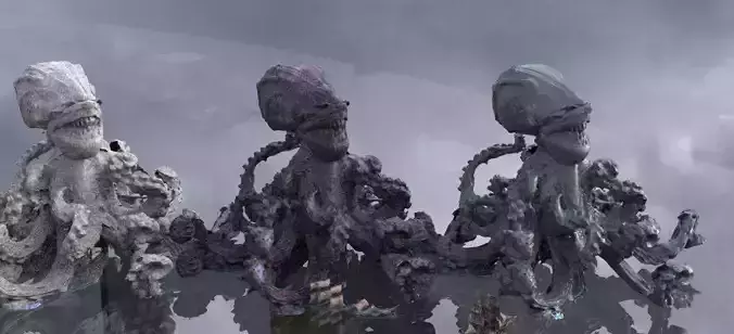 Kraken Sea monster Stylized model 3D model