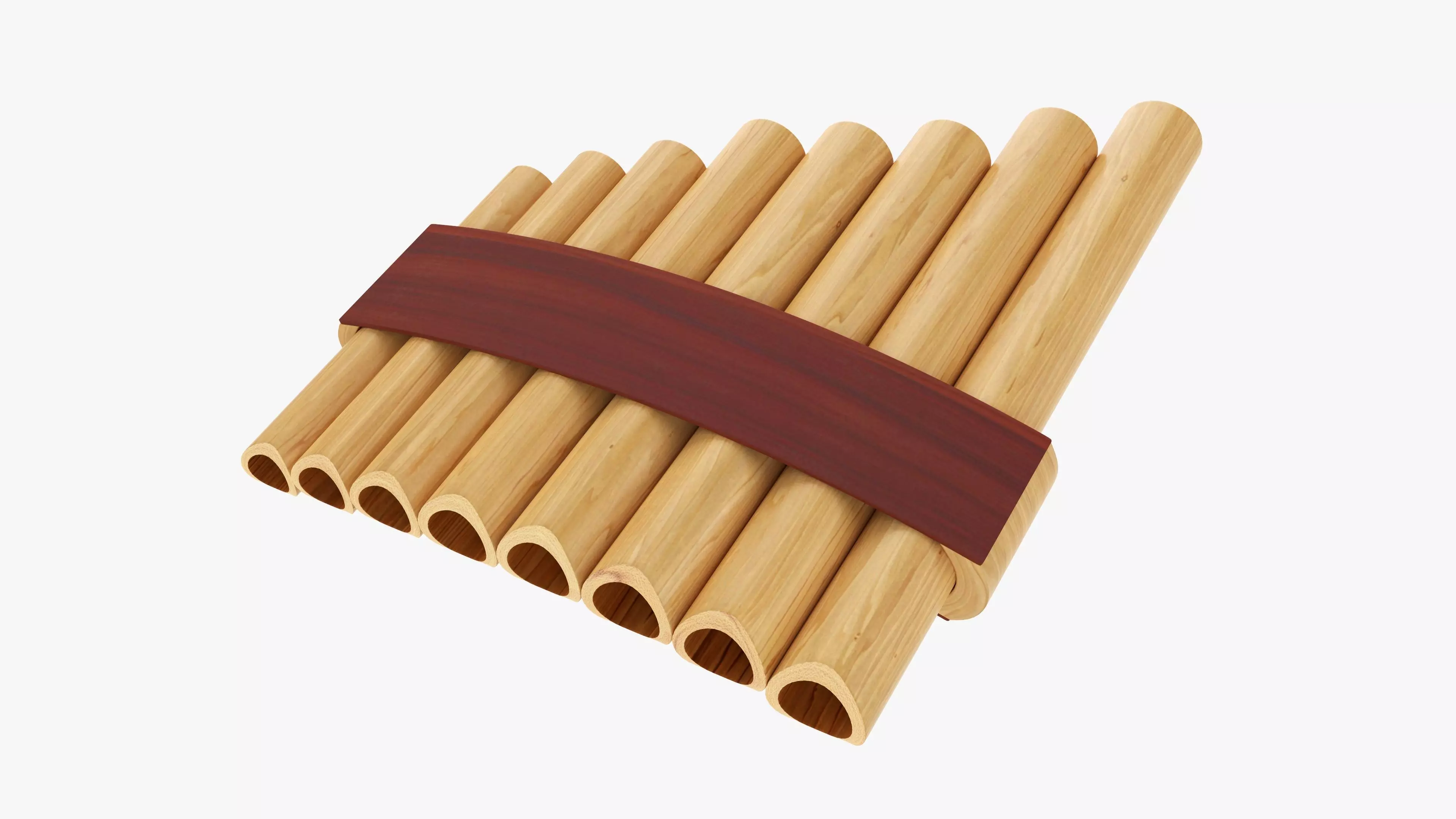 Pan flute 8-pipe 3D model_0
