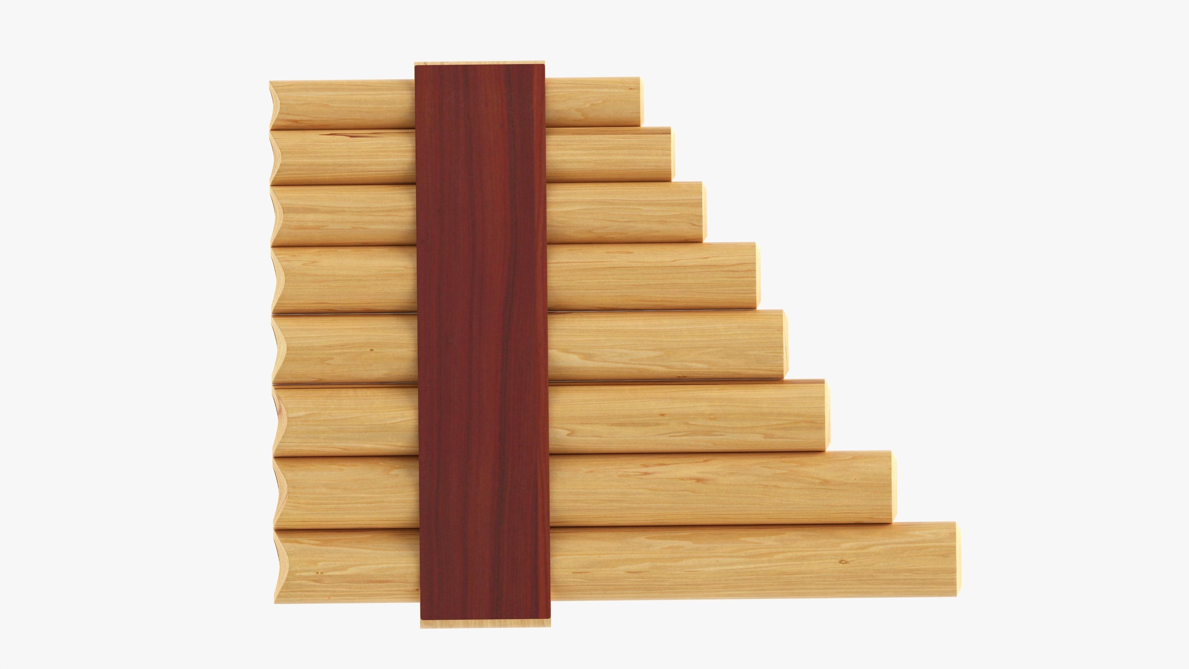 Pan flute 8-pipe 3D model_5