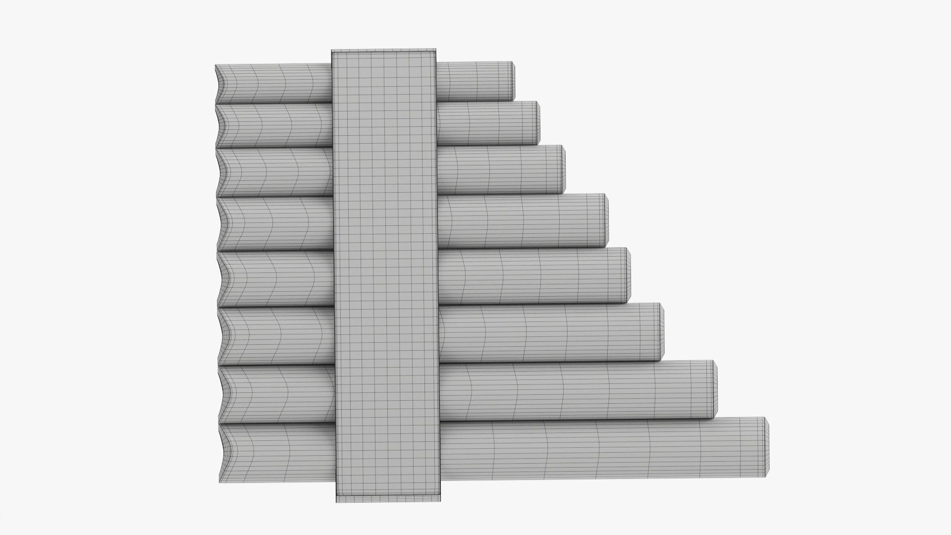 Pan flute 8-pipe 3D model_11