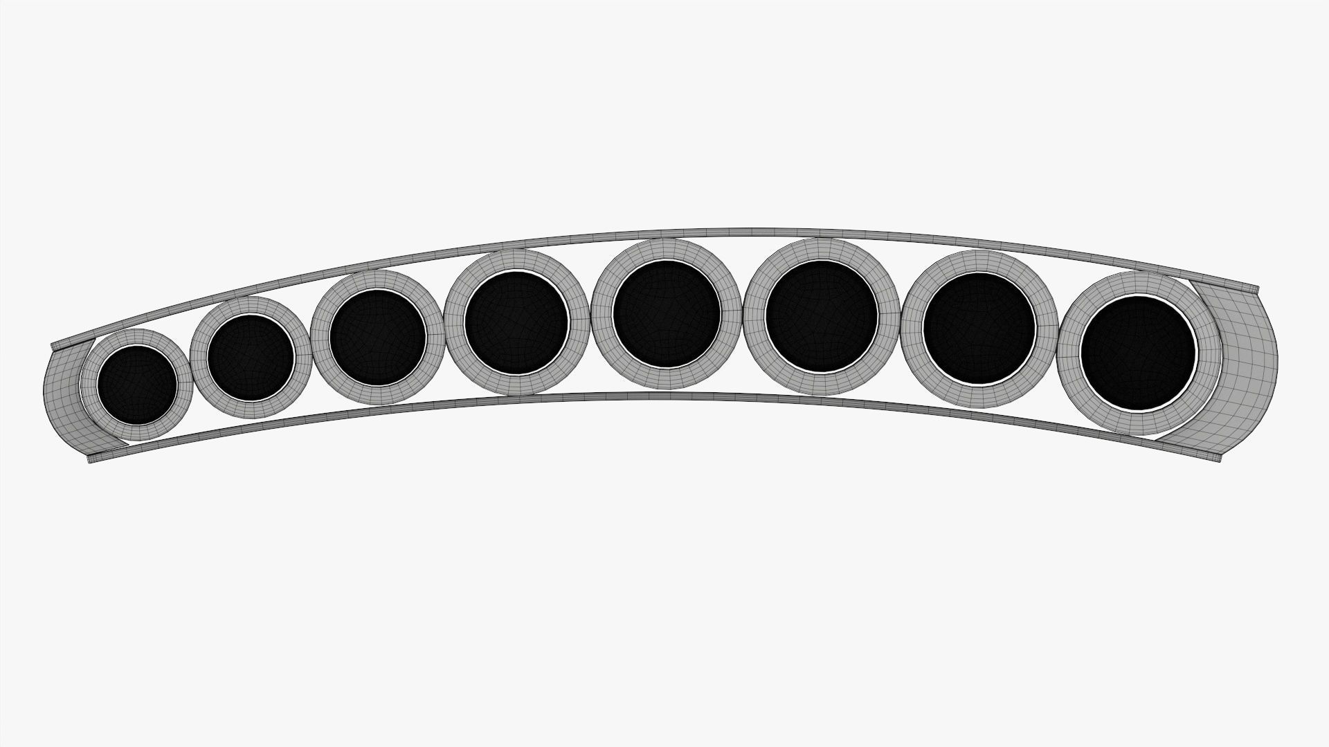 Pan flute 8-pipe 3D model_9