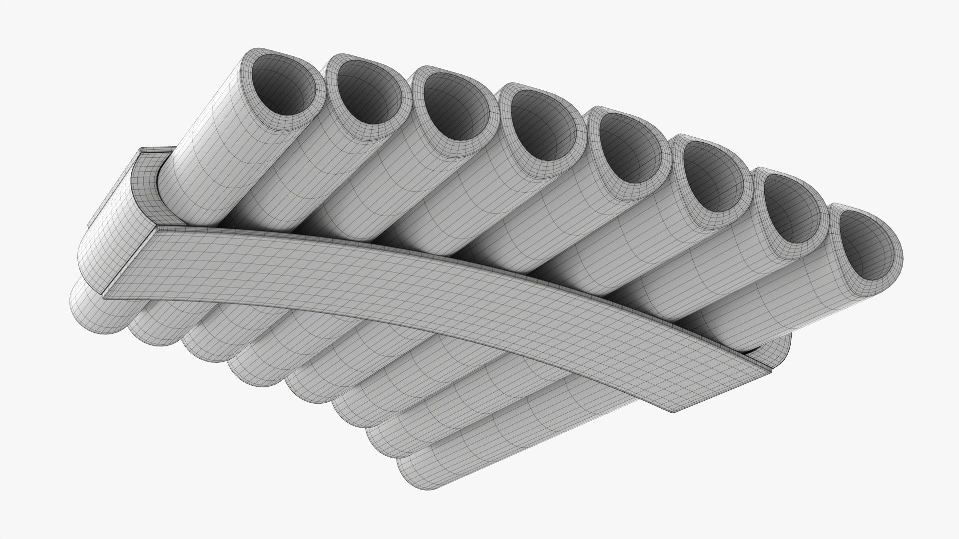 Pan flute 8-pipe 3D model_8