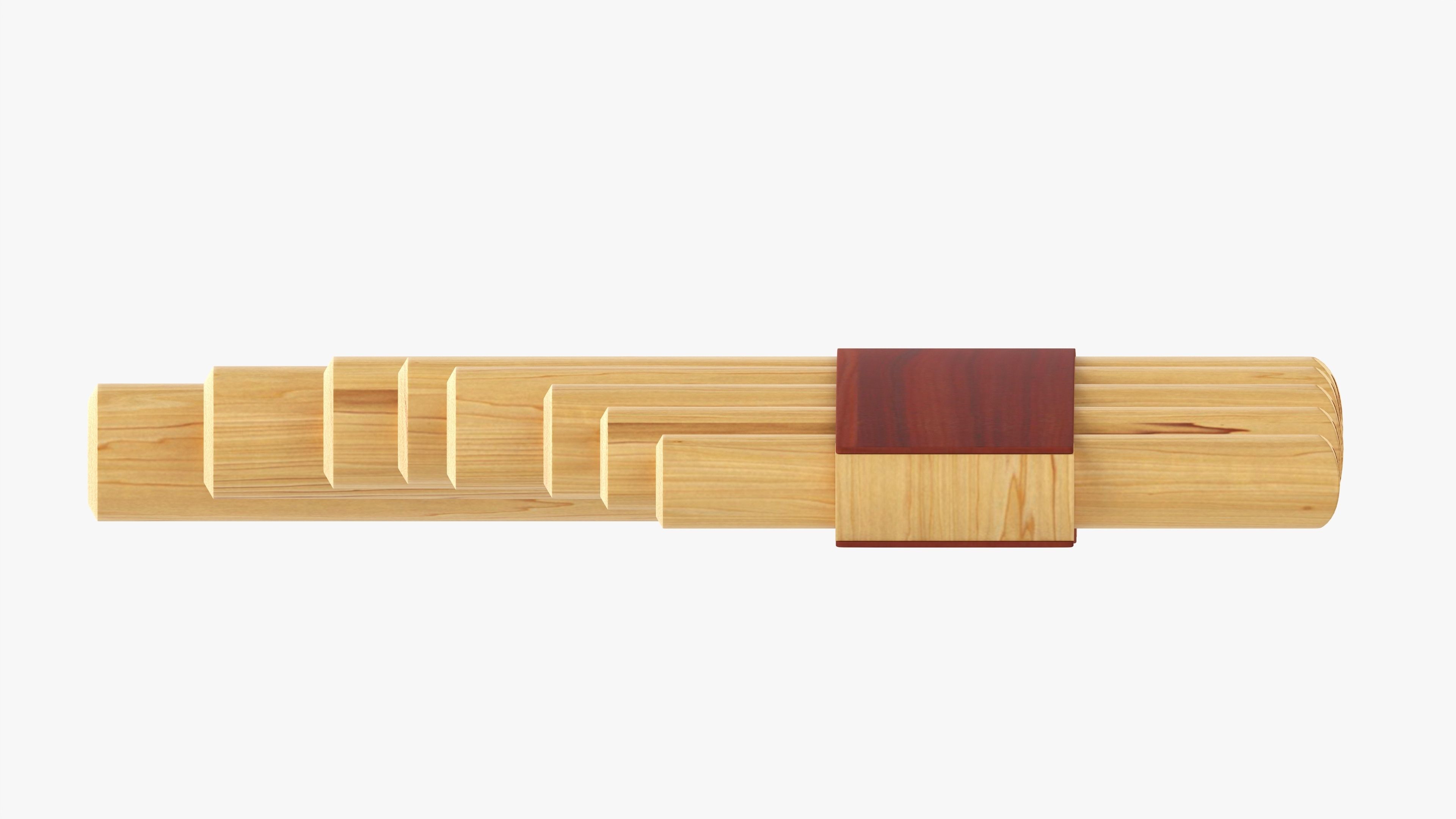 Pan flute 8-pipe 3D model_4