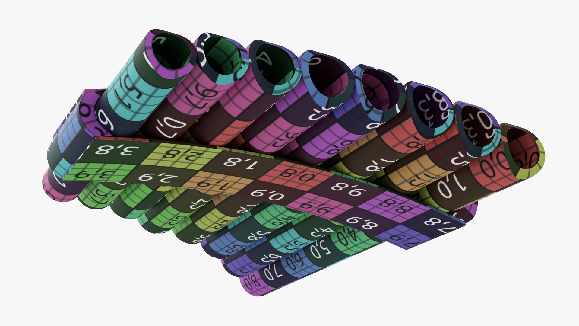 Pan flute 8-pipe 3D model_13