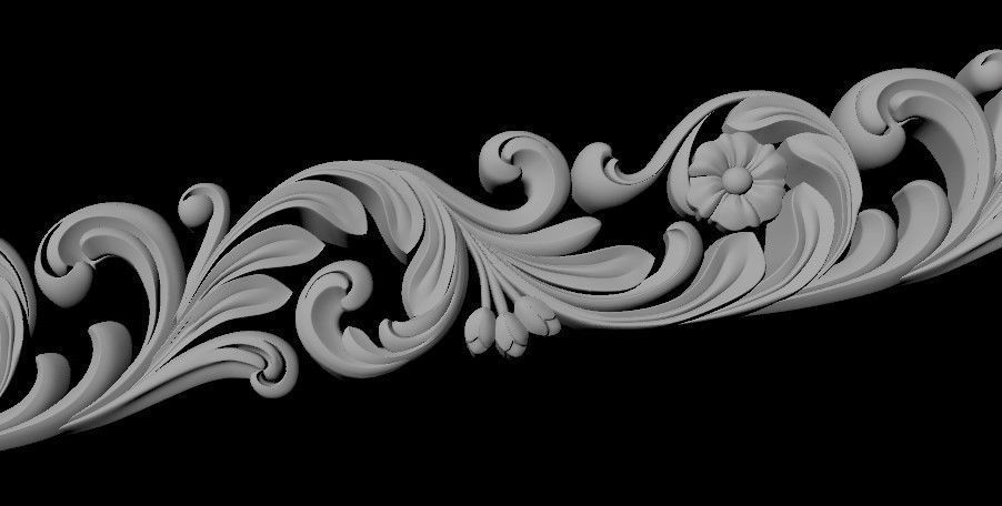 carved baguette  3D model_2