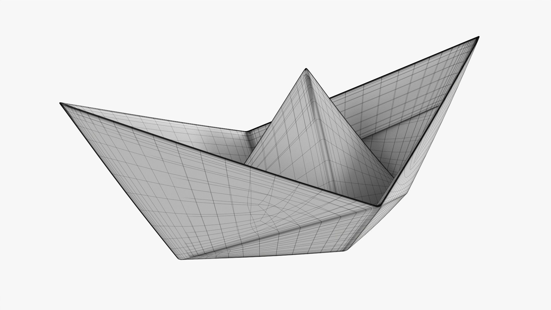 Paper boat  3D model_7
