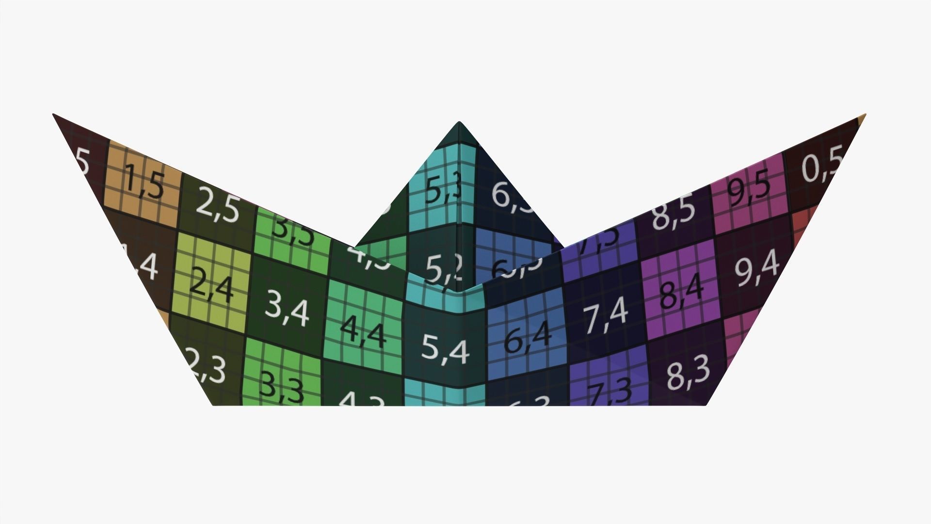 Paper boat  3D model_13