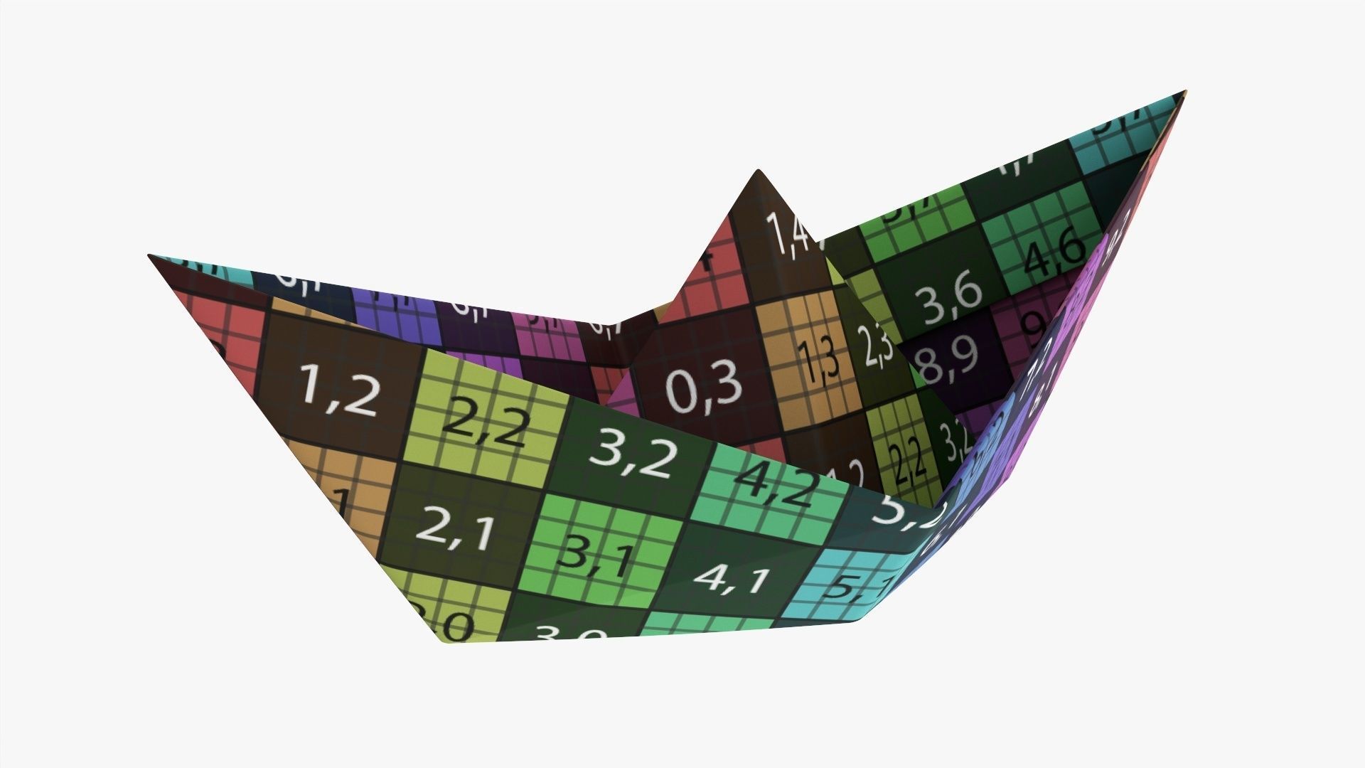 Paper boat  3D model_12