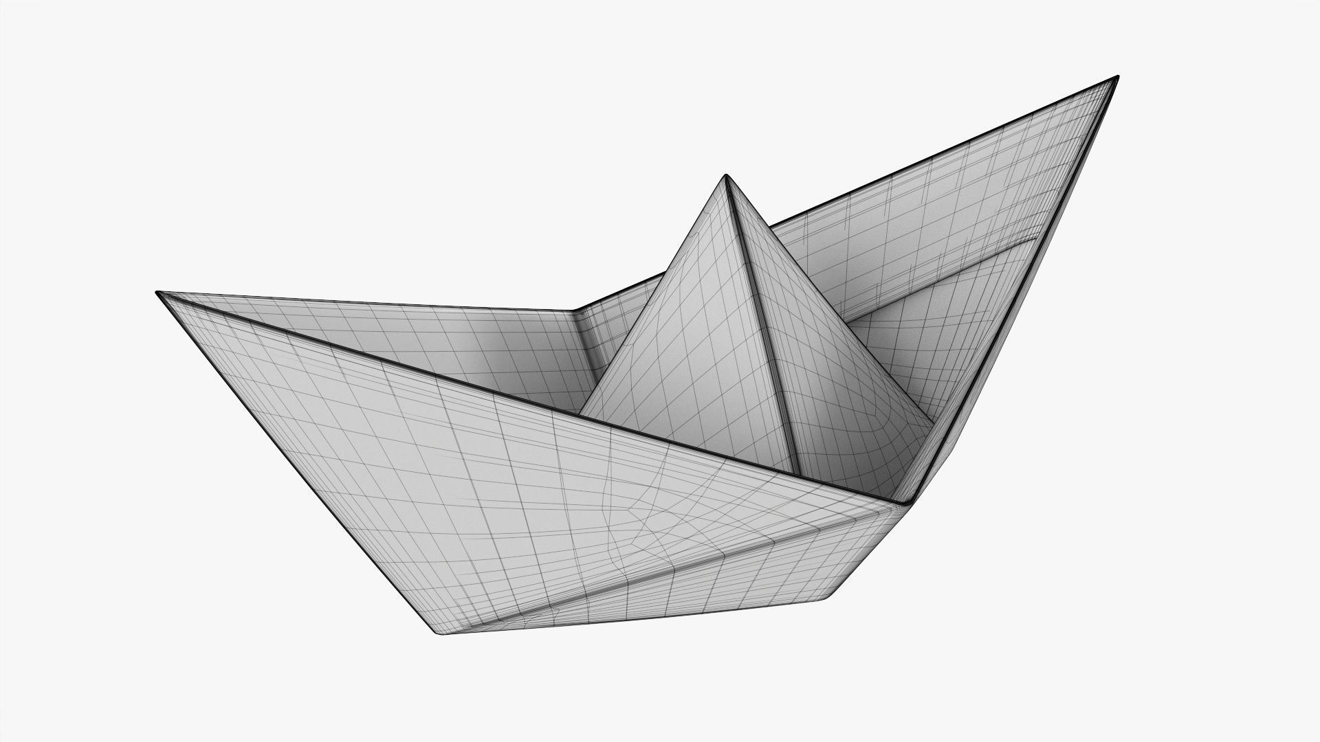 Paper boat  3D model_8