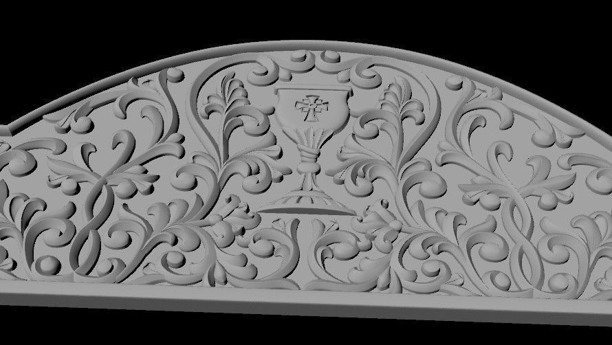dekor ornately carved crown molding 3D model_1