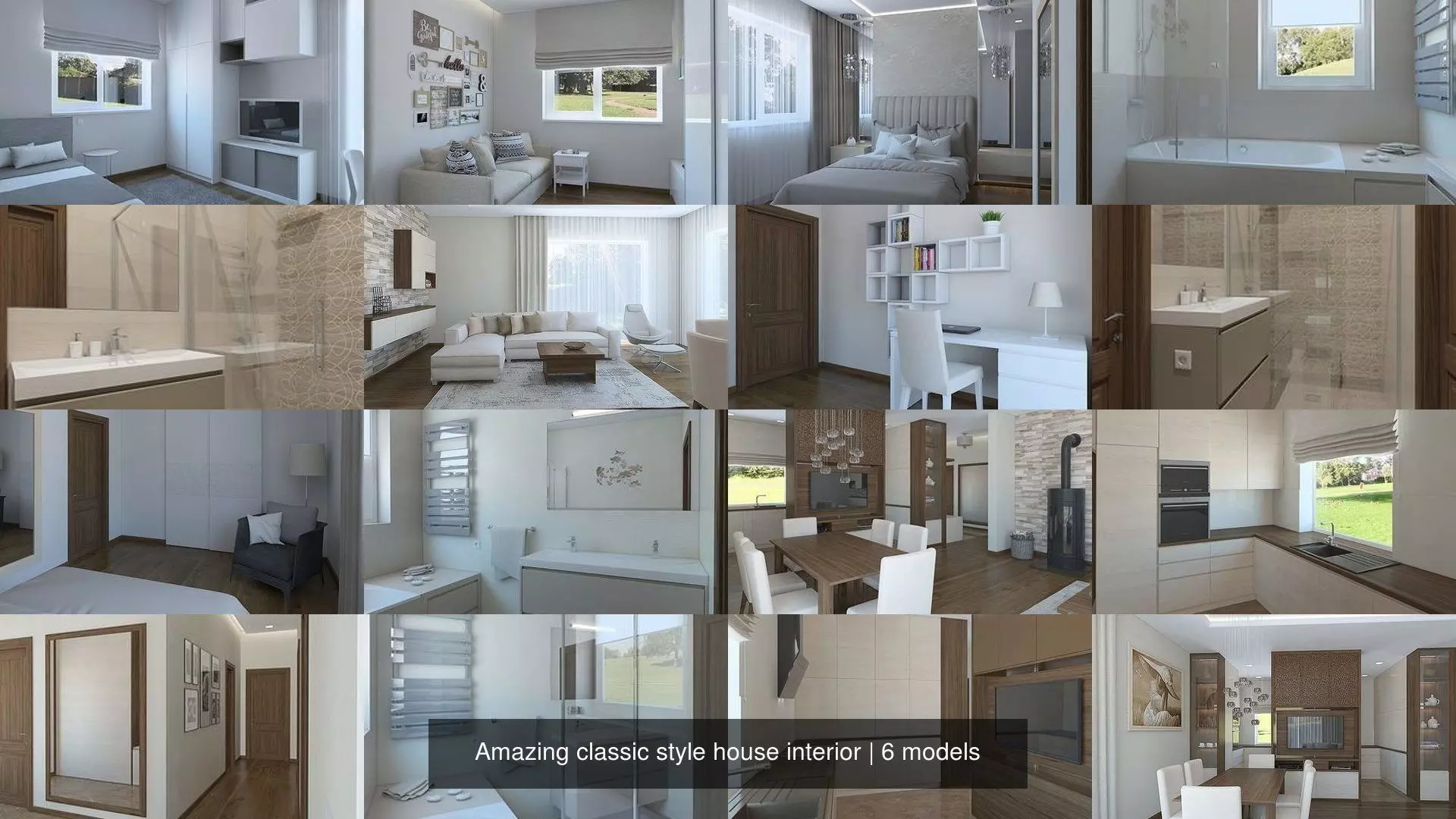 Amazing classic style house interior 3D Model Collection_0