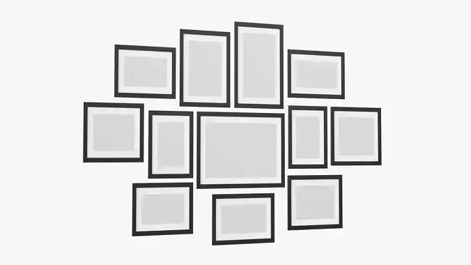 Picture frame set 01 3D model