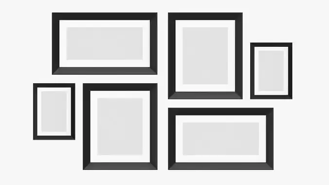 Picture frame set 03 3D model