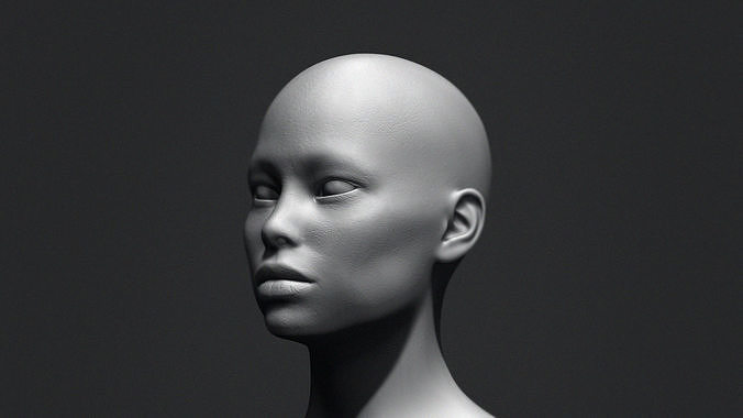 Asian Bust Head Base Mesh  3D model