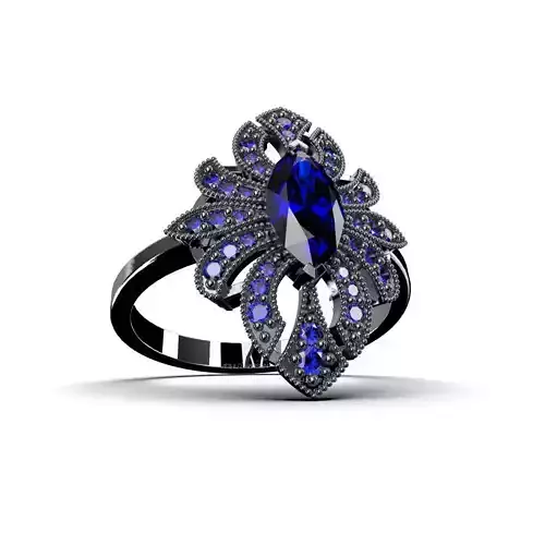 Vintage Ring with Marquise-Cut Gemstone