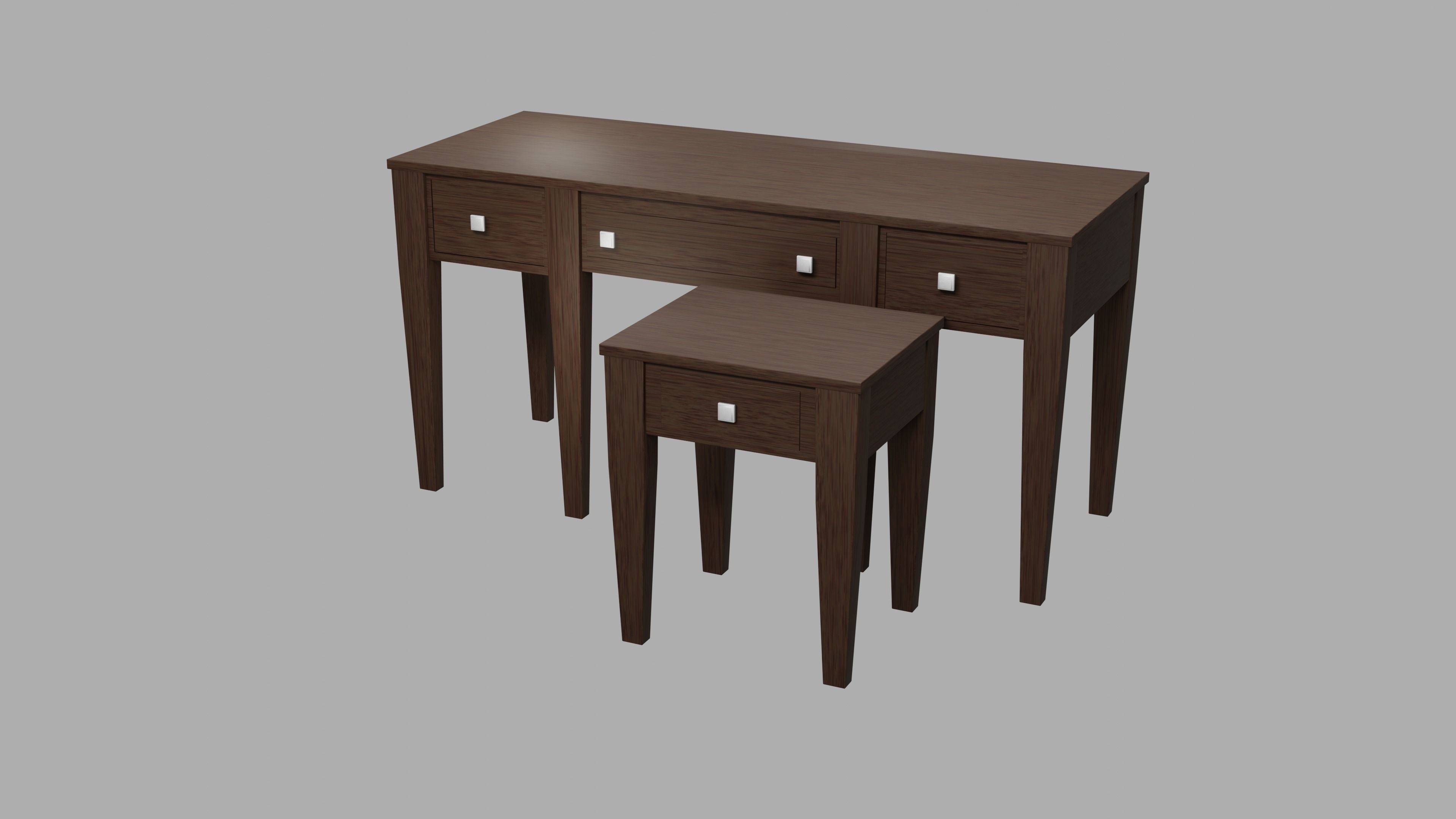 Prairie Style American Sofa and End Table 3D model_27