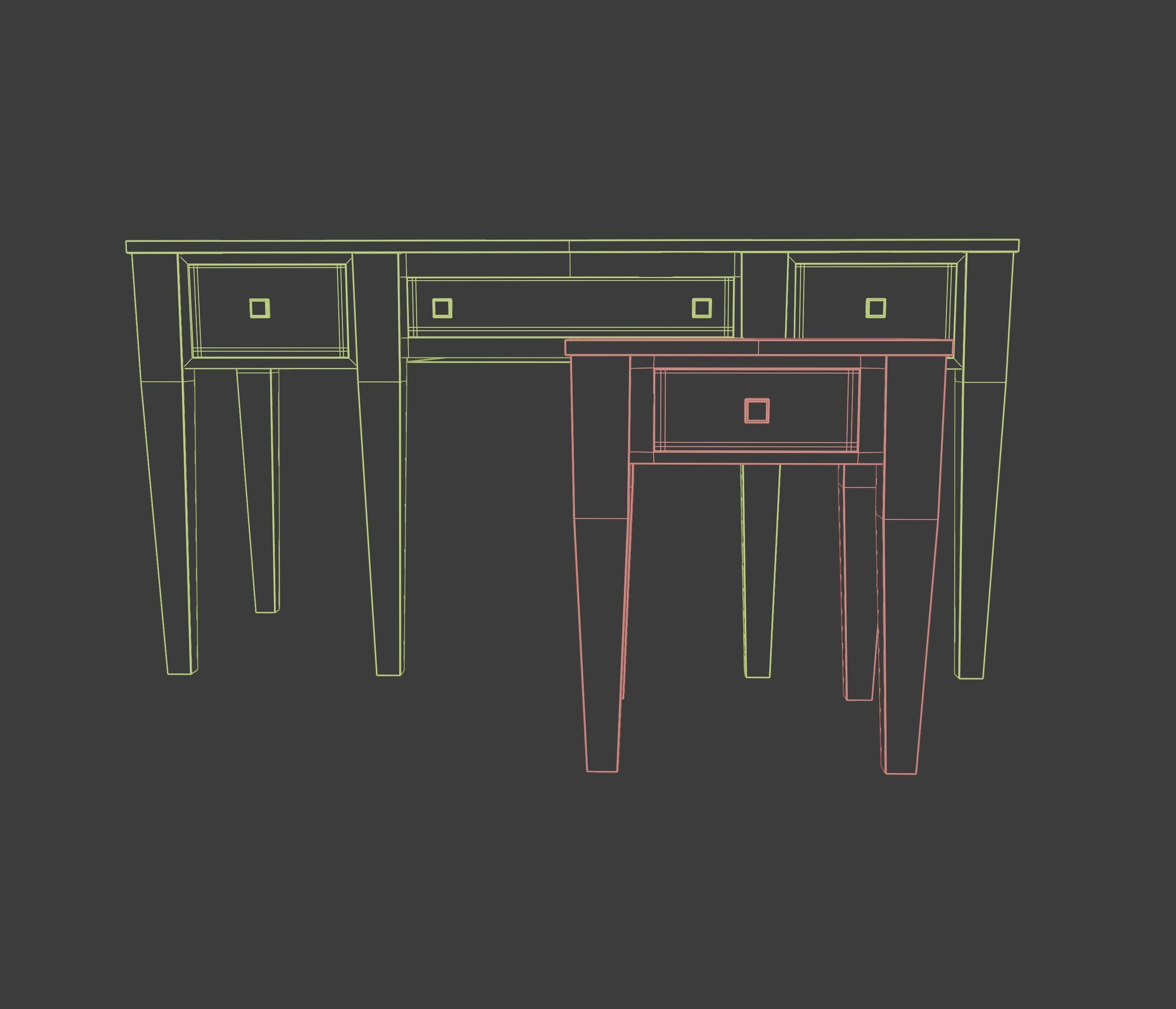 Prairie Style American Sofa and End Table 3D model_13