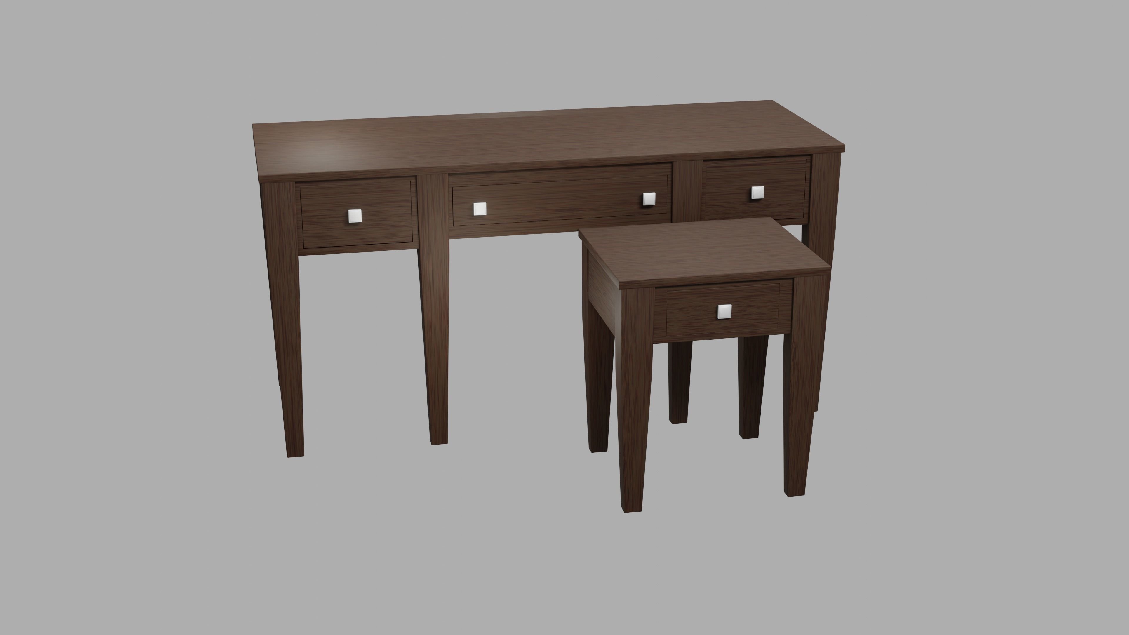 Prairie Style American Sofa and End Table 3D model_22