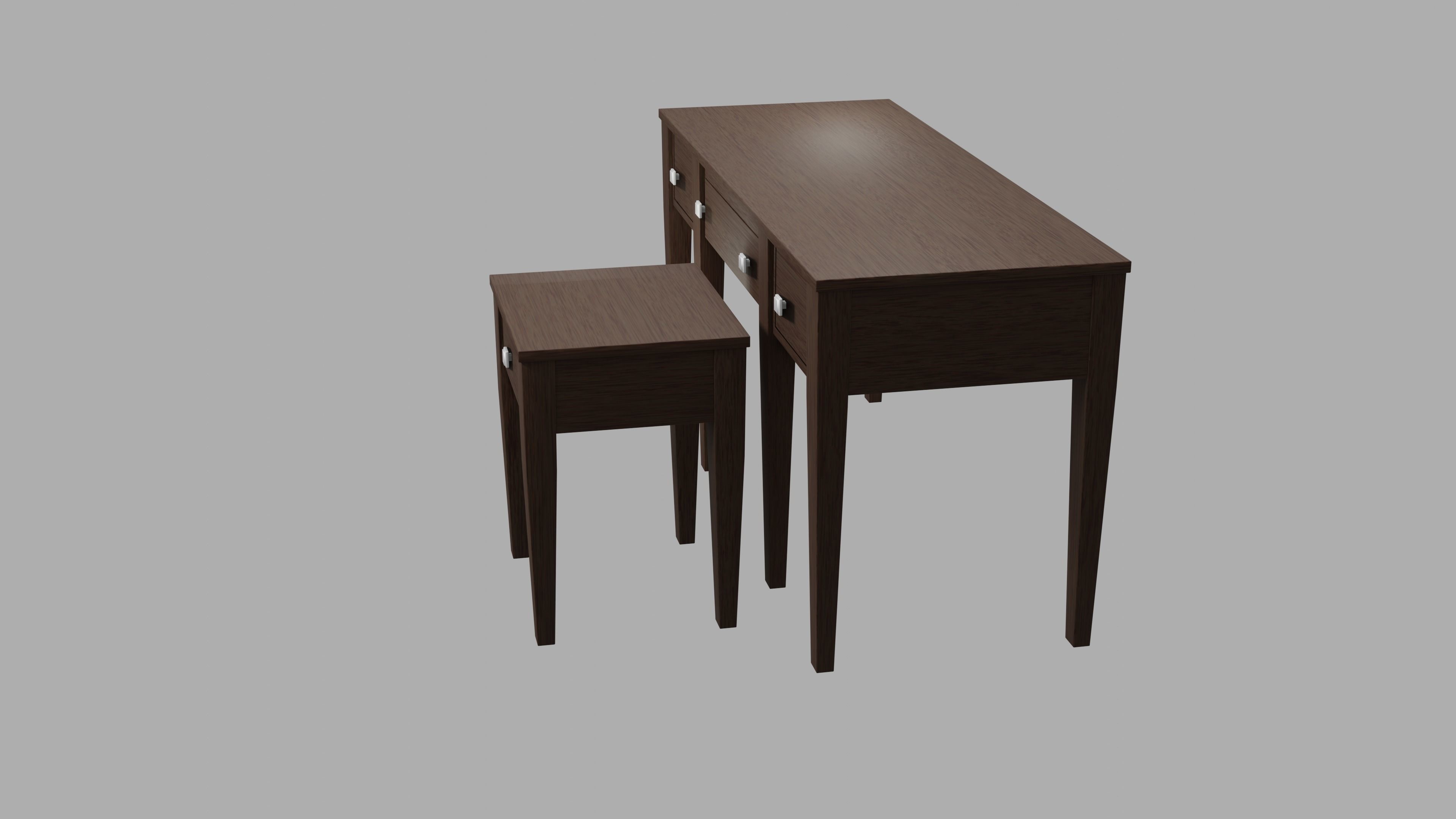 Prairie Style American Sofa and End Table 3D model_26