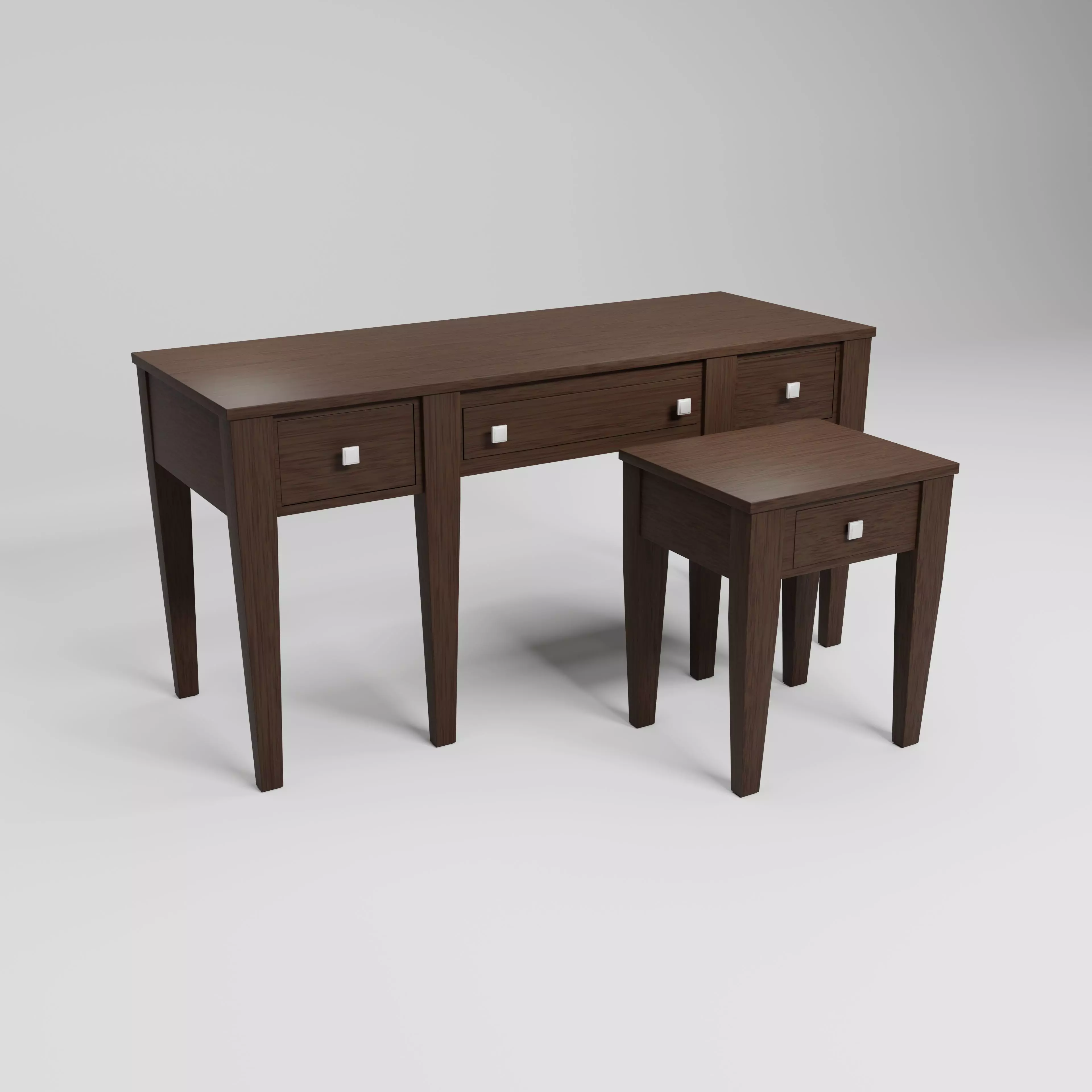 Prairie Style American Sofa and End Table 3D model_0