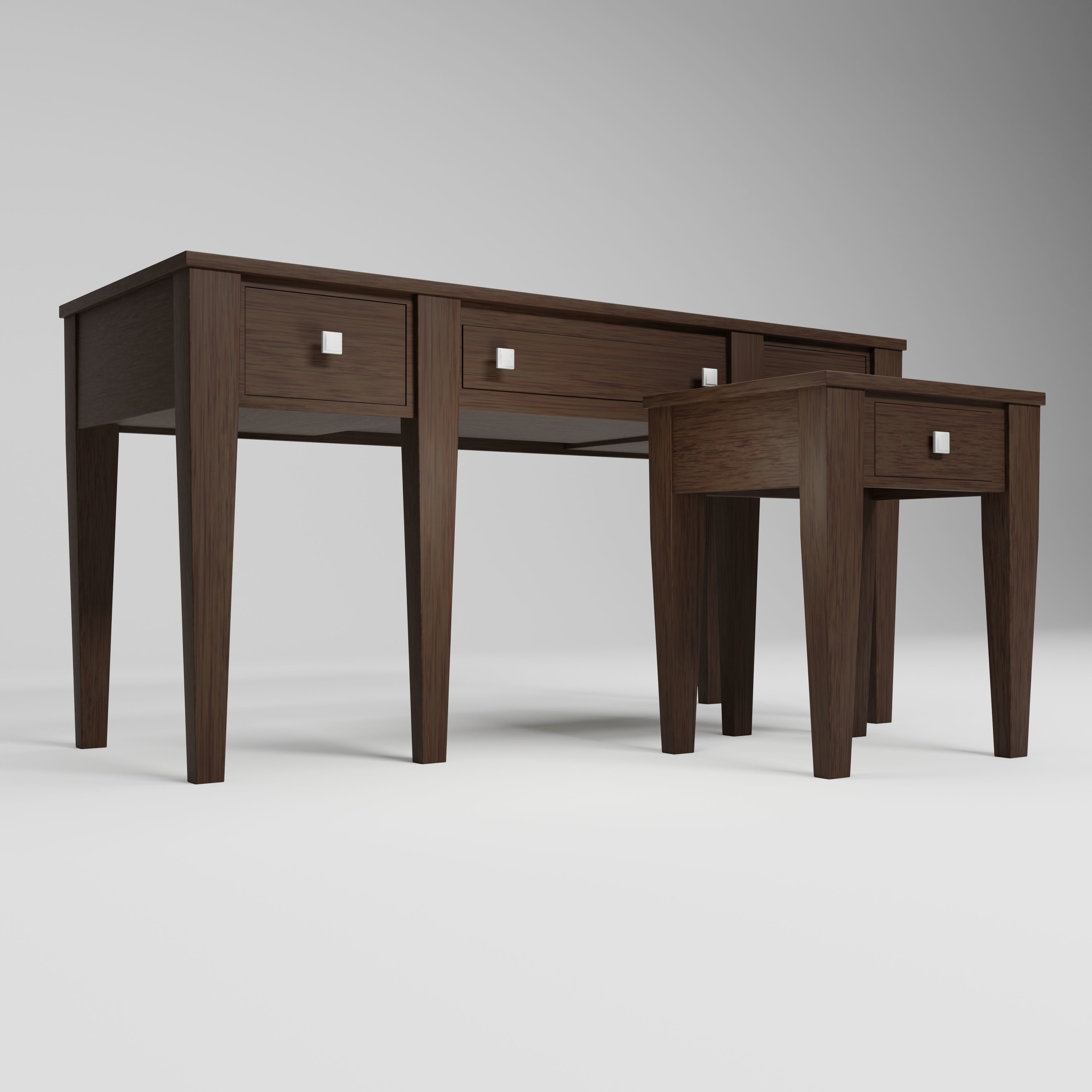 Prairie Style American Sofa and End Table 3D model_6