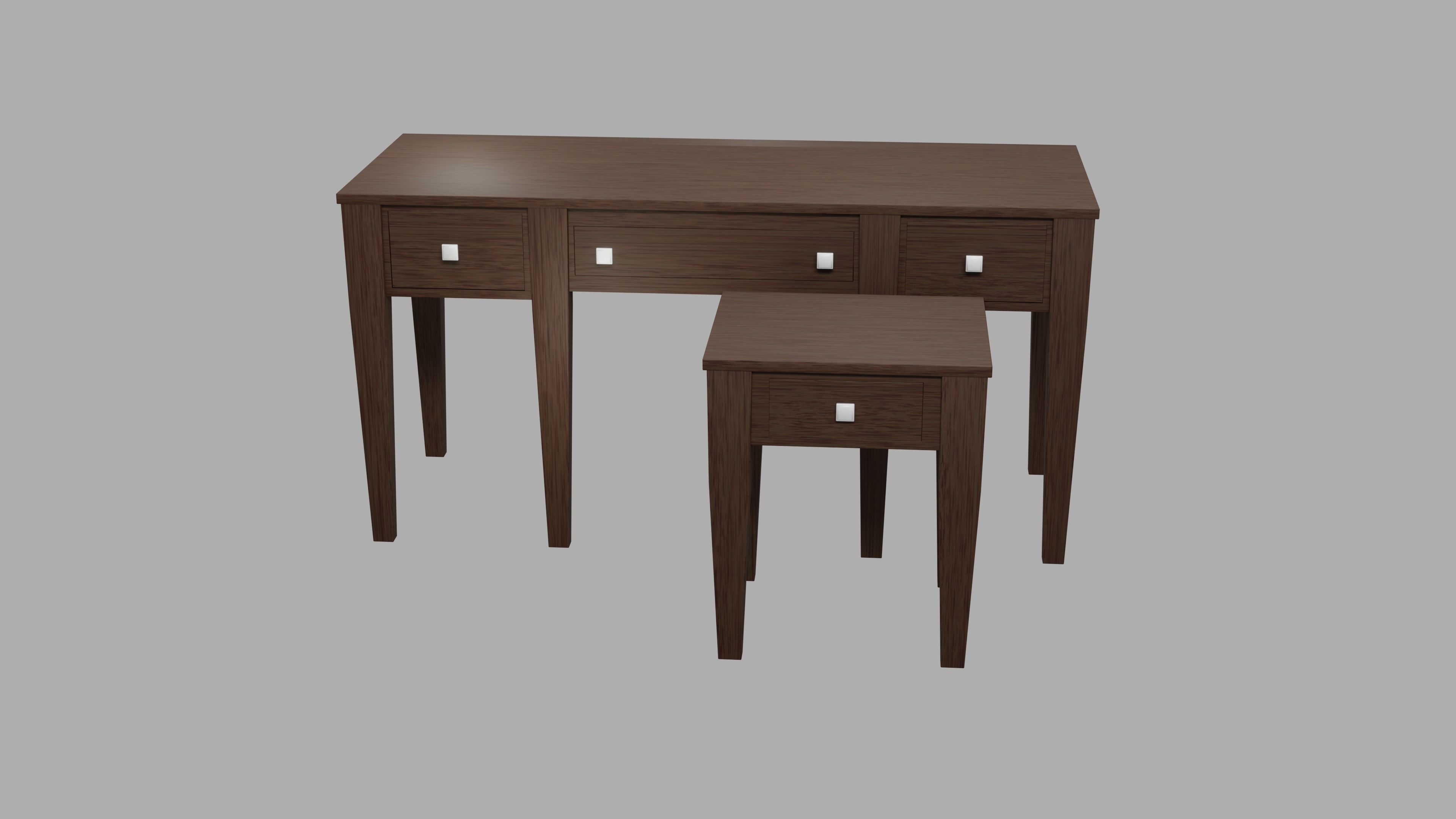 Prairie Style American Sofa and End Table 3D model_21