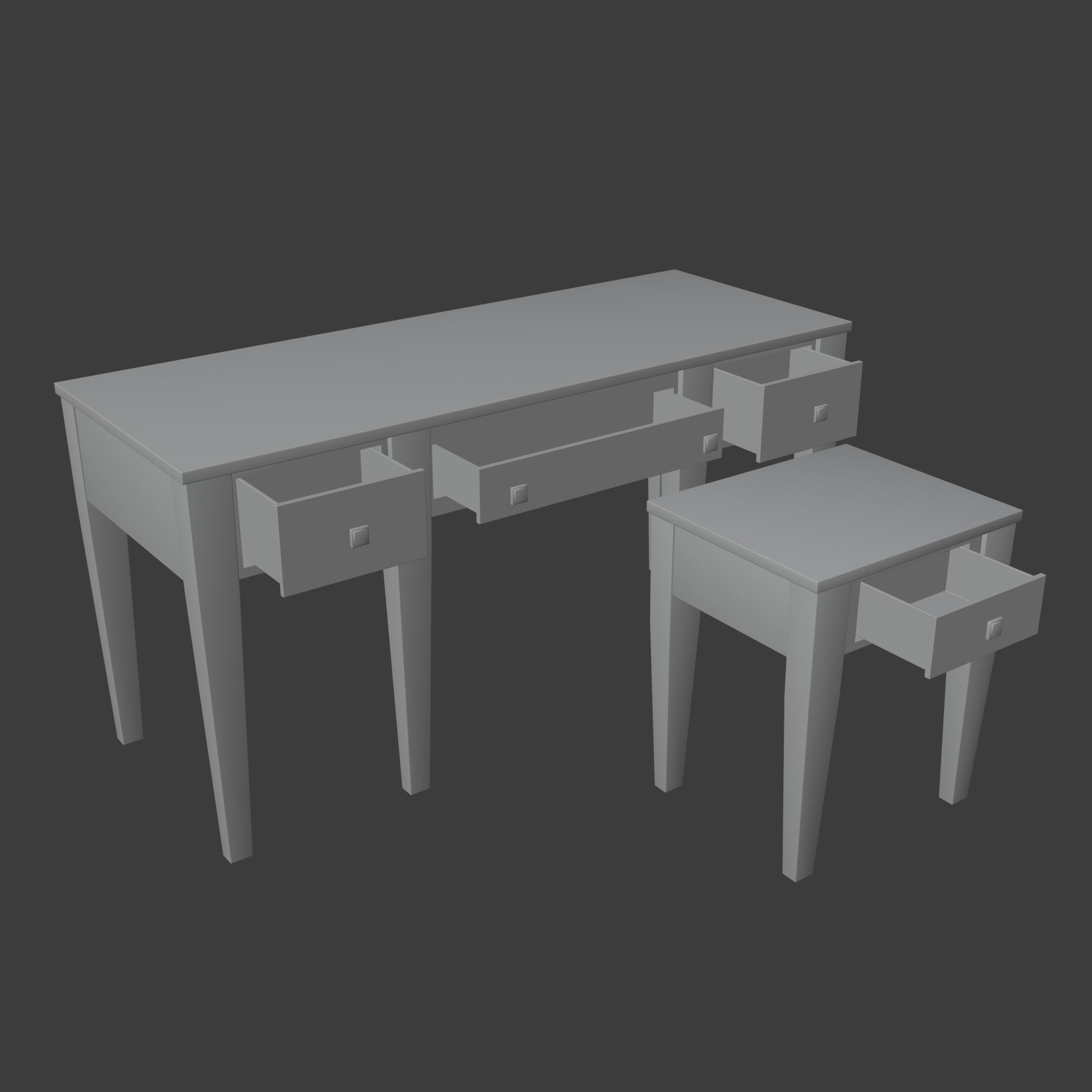 Prairie Style American Sofa and End Table 3D model_14