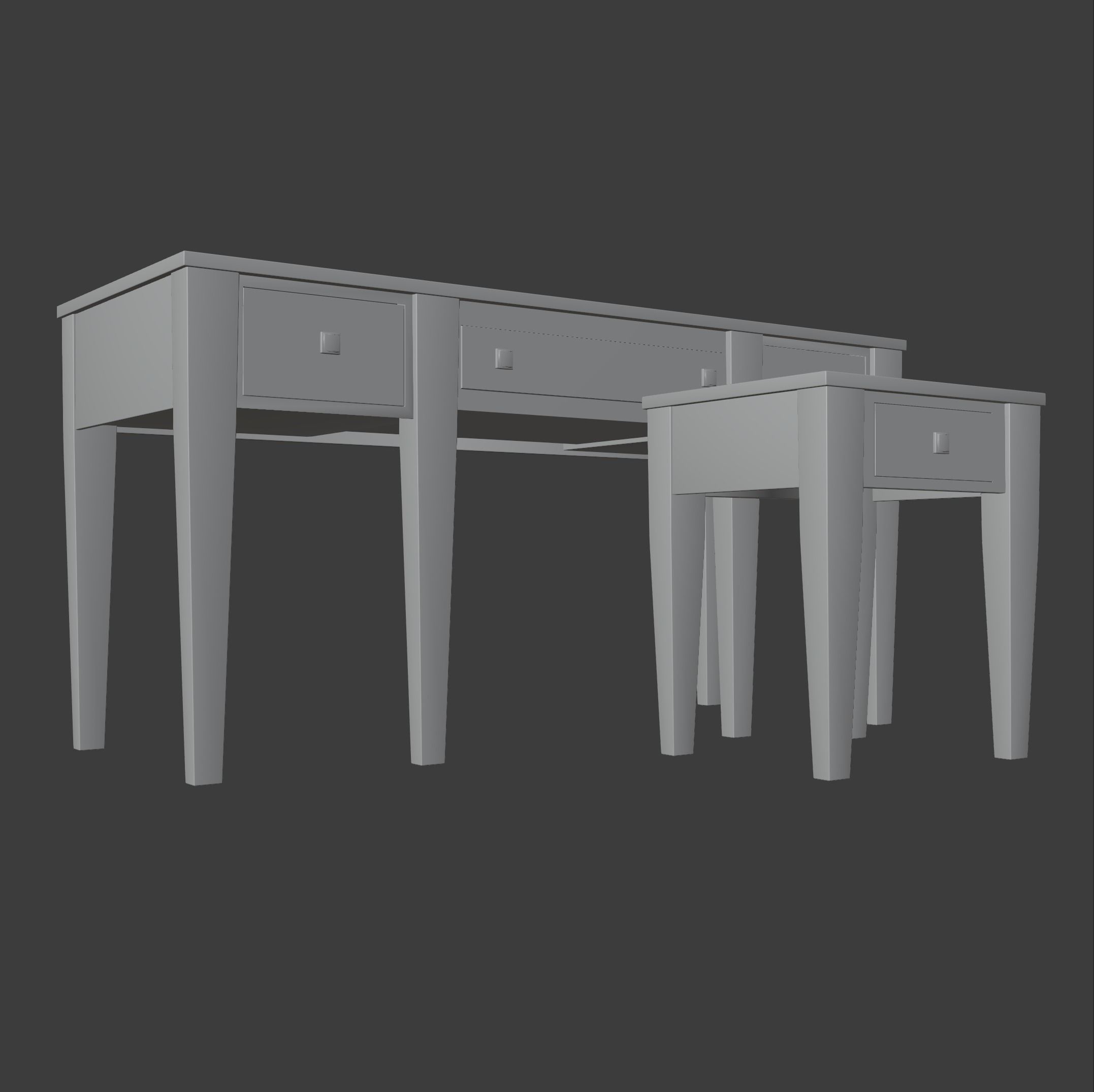 Prairie Style American Sofa and End Table 3D model_15
