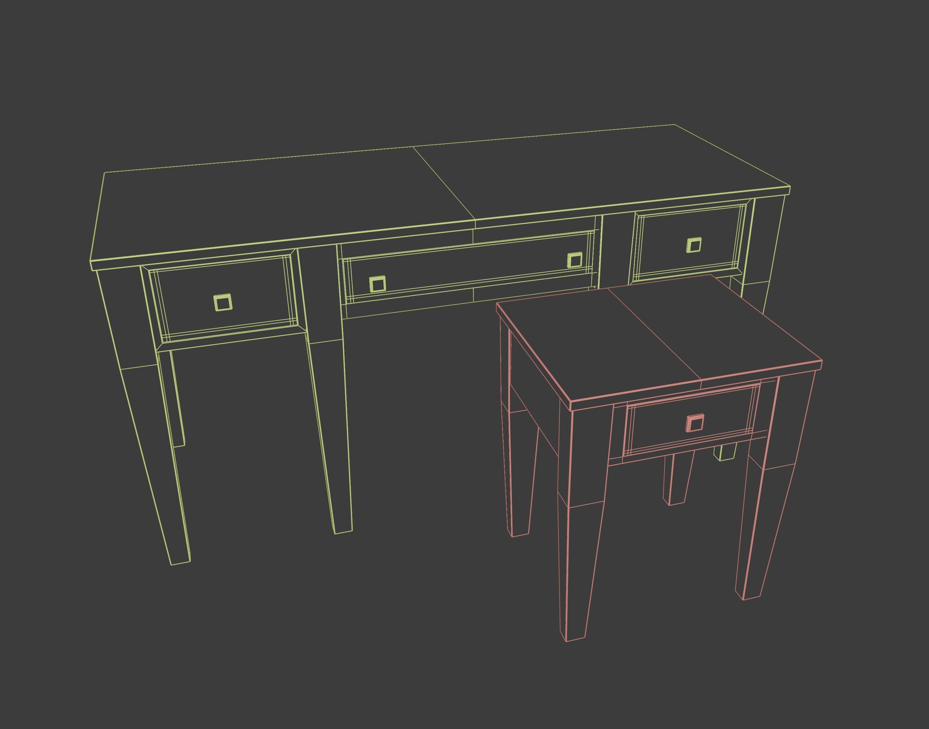 Prairie Style American Sofa and End Table 3D model_10